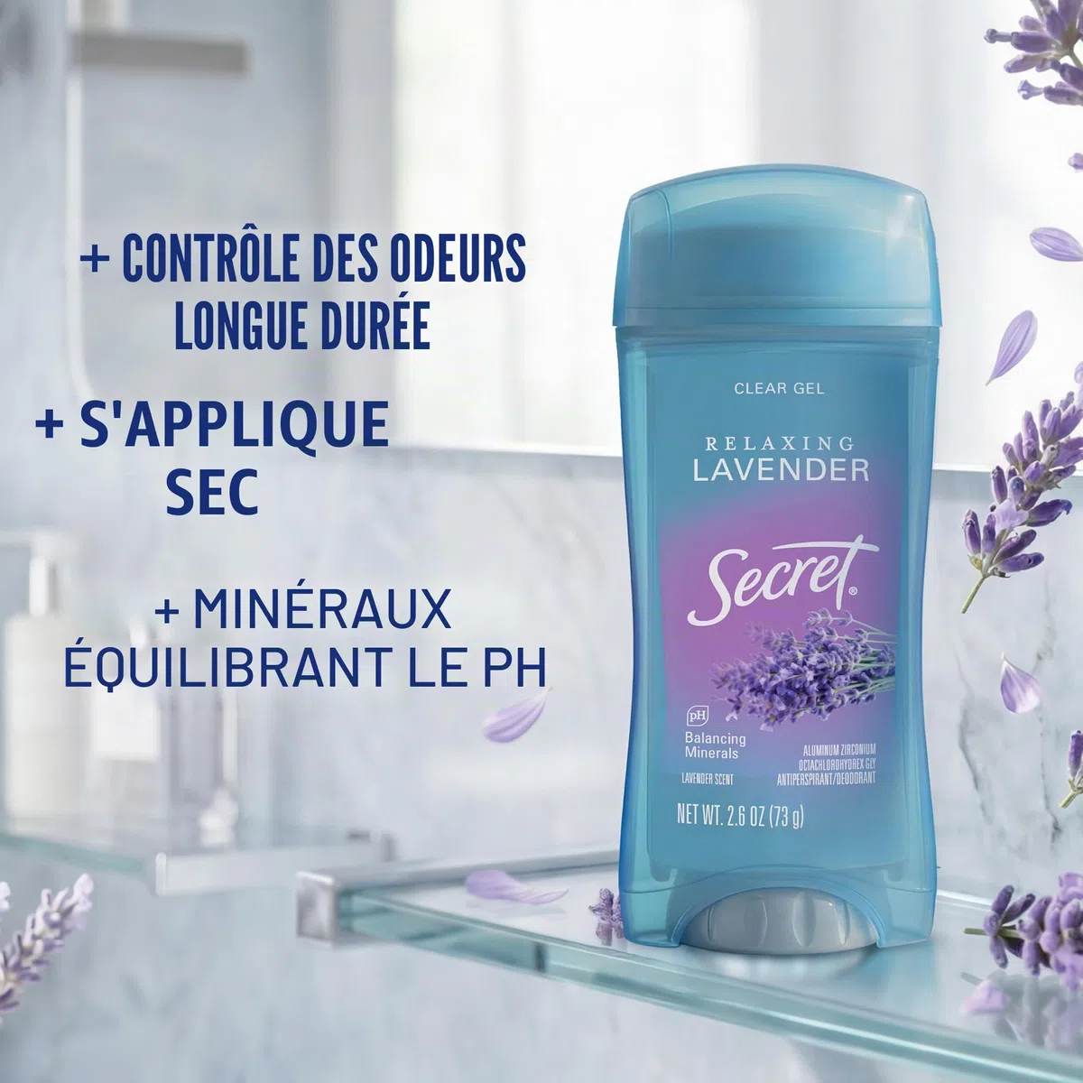 Secret Scent Expressions Déodorant anti-transpirant Gel transparent Parfum lavande 73 g