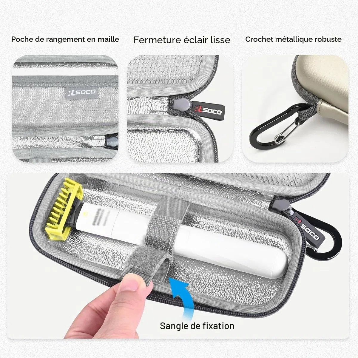 RLSOCO Étui pour Philips Oneblade Intimate QP1924/30 la Coupe et Le Rasage des Poils Pubiens & pour OneBlade First Shave QP1324/30 Rasage électrique (Étui Uniquement)