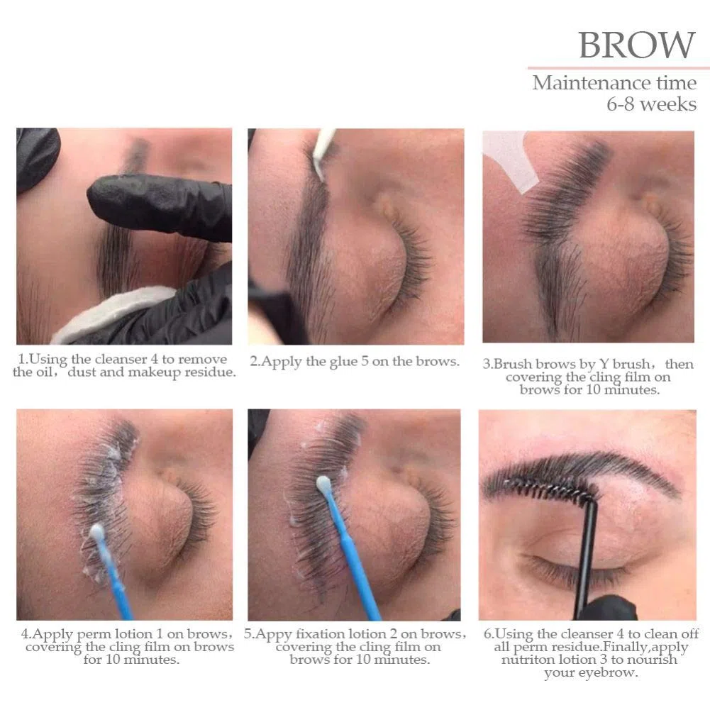 Weixinbuy Kit 2 en 1 pour étirer et boucler les sourcils et les cils Lifting professionnel pour look moderne