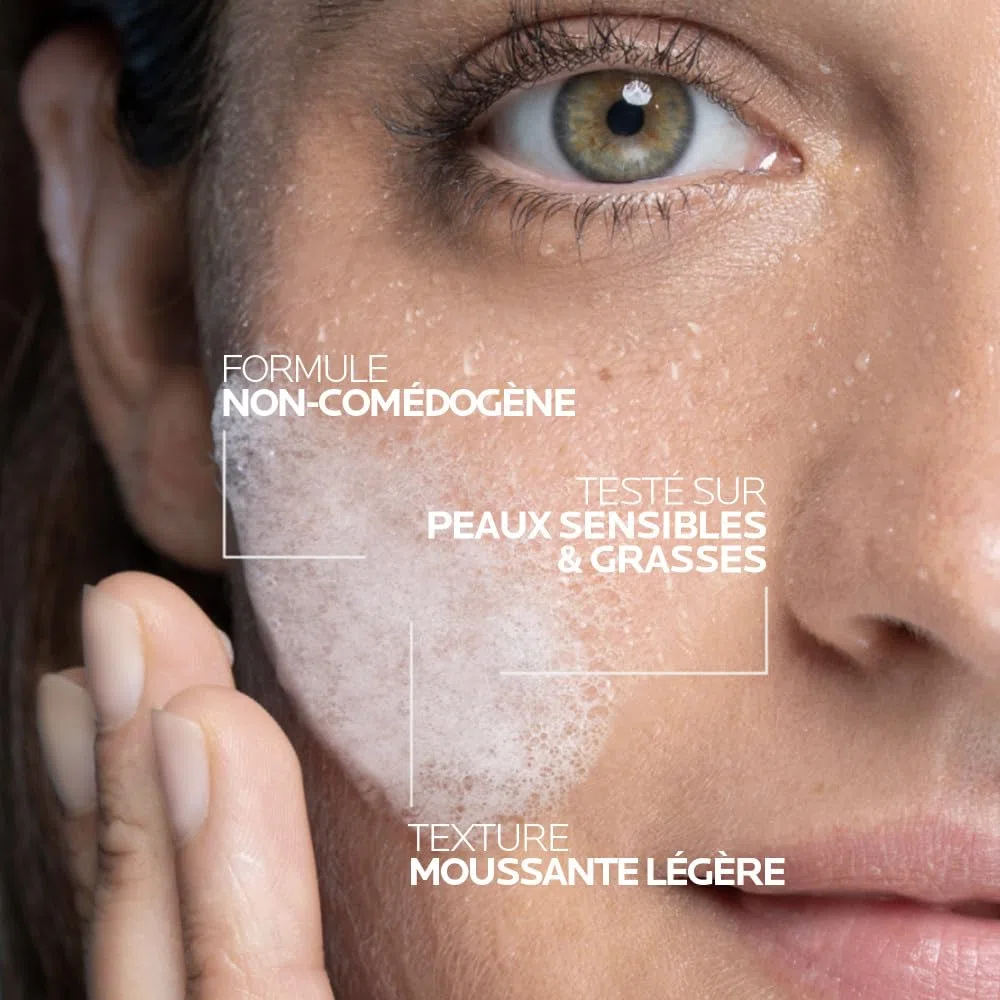 La Roche-Posay - Vitamine C - Gel Nettoyant Visage - pour tous Types de Peaux, Même Sensibles et Grasses - Vitamine C et BHA - Mousse Nettoyante Visage Rénovateur Eclat
