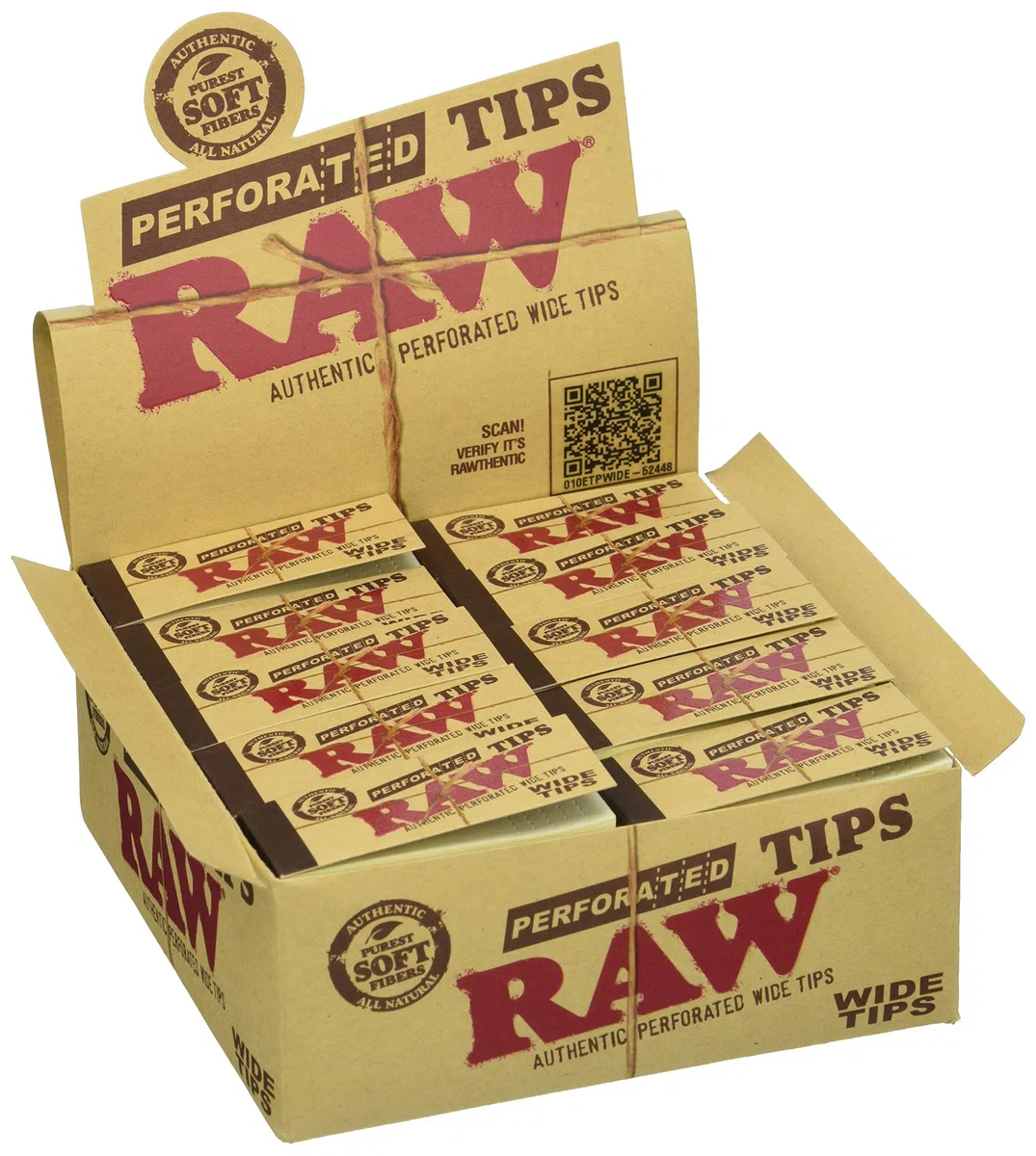 Natural Hemp & Cotton Rolling Wide RAW (Pack of 50tips) Full Sealed Box