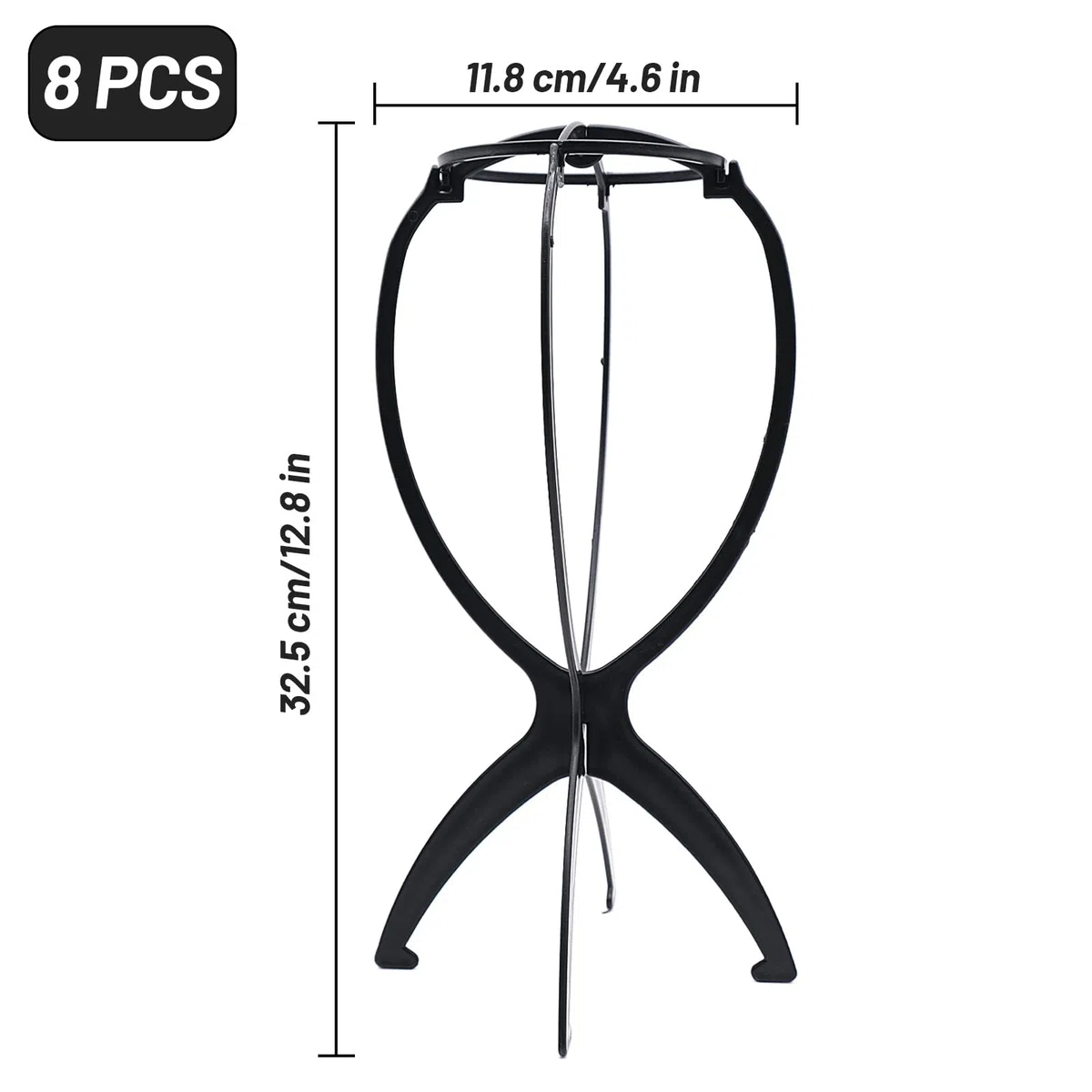 8 Pièces Supports de Perruque en Plastique Titulaire Perruque Portable Titulaire Porte Perruques Pliable pour Salon de Coiffure Maison