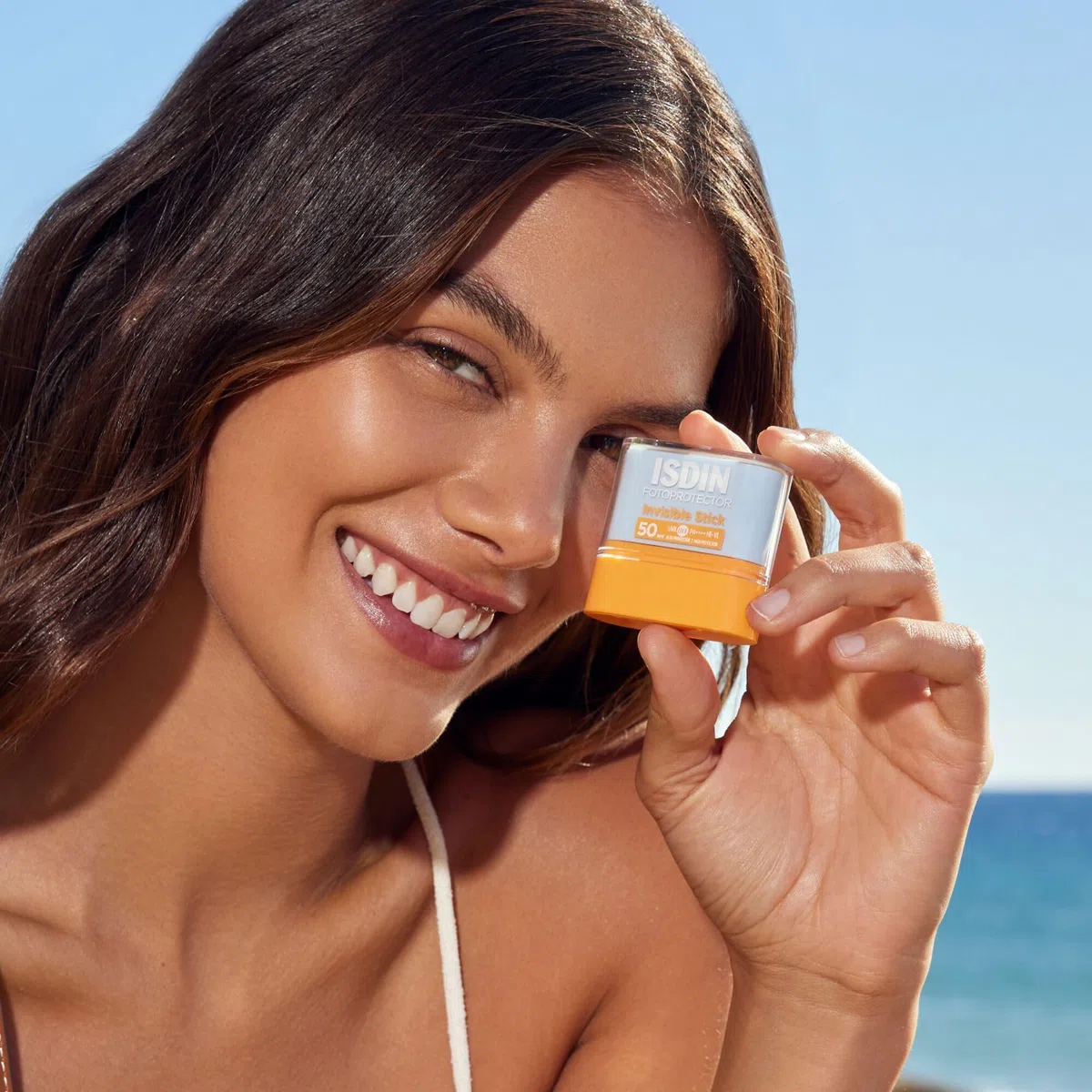 ISDIN Invisible Stick SPF 50 (10 g) | Crème Solaire en Stick pour Faciliter la Réapplication | Convient à Tous les Types de Peau