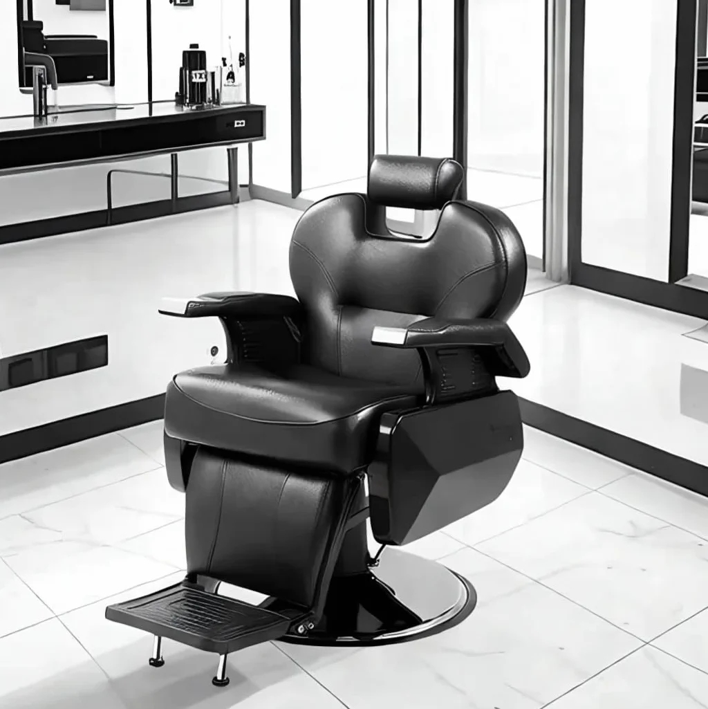 Fauteul de Coiffure, Chaise de Coiffure, Coiffeur Hydraulique inclinable à 360° pour Salon Professionnel, 96 x 94 x 84 cm, Noir