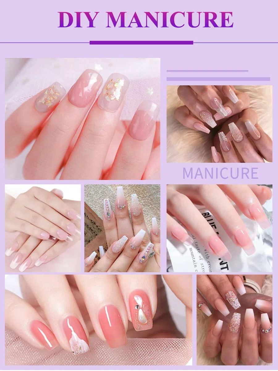 Yokilly Poudre Acrylique Pour Ongles: 30G Acrylique Kit Ongle Avec Transparent Rose Blanc Resine Ongle Poudre - Professionnels Kit Acrylique Ongles Avec Pinceau Acrylique Ongle
