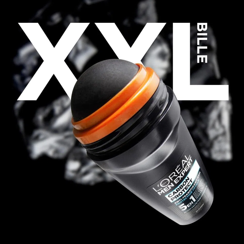 L'Oréal Paris Men Expert - Carbon Protect Ice Fresh - Déodorant Bille Spray Homme Anti-Traces - 50 ml - Lot de 6
