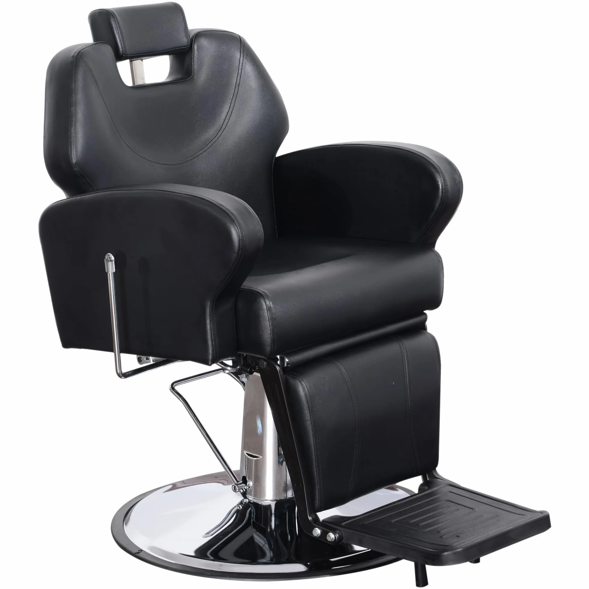 Barberpub Fauteuil de Coiffure Chaise d'opération Salon de Coiffure Noir Similicuir 8907BK