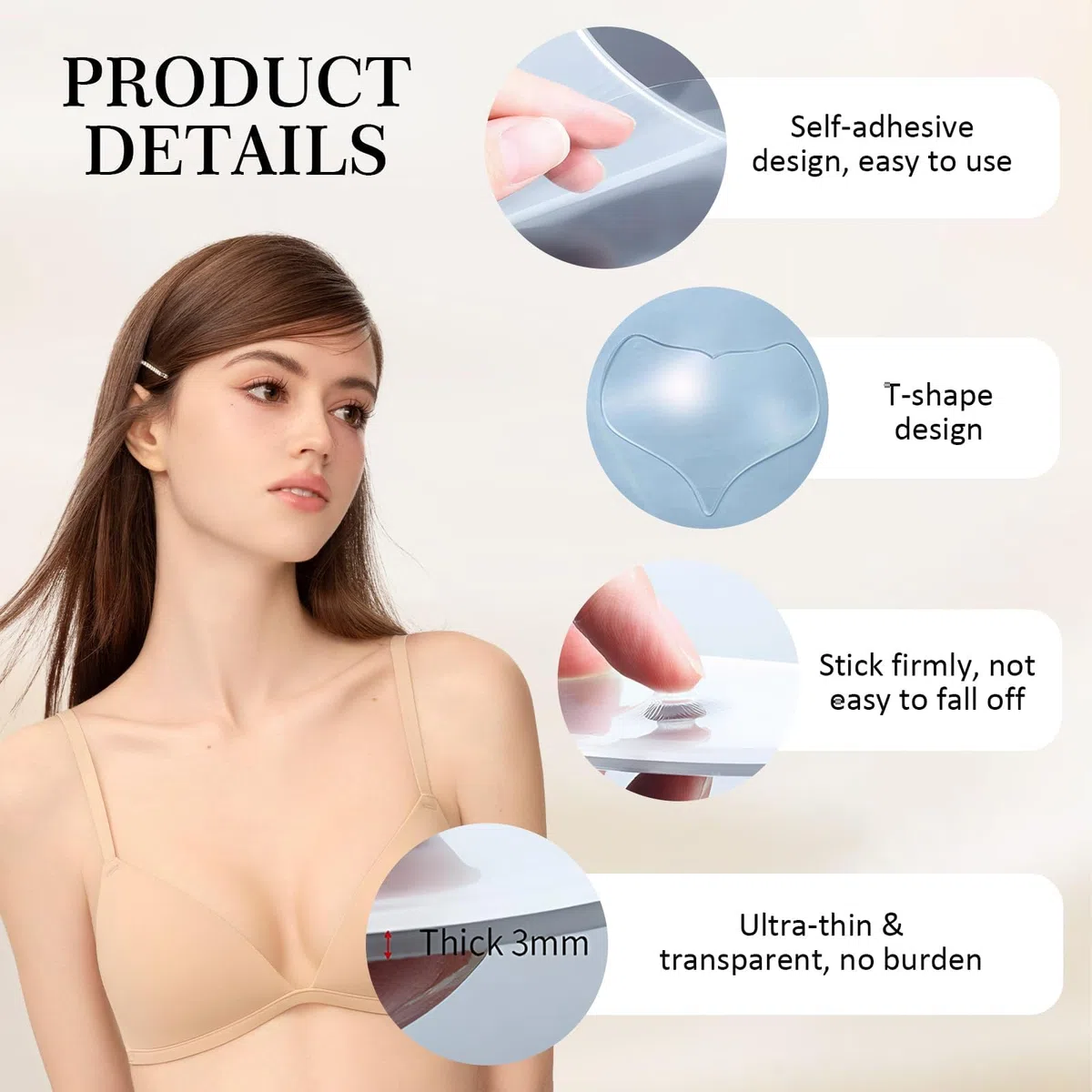 5 Pièces Décolleté Pad Pour Rides Patch Silicone Decollete Transparent Léger Respirant Réduit Efficacement Rides Rend Peau Plus Ferme Plus Lisse Réutilisable Convient Pour Soins À Domicile Et Sortir