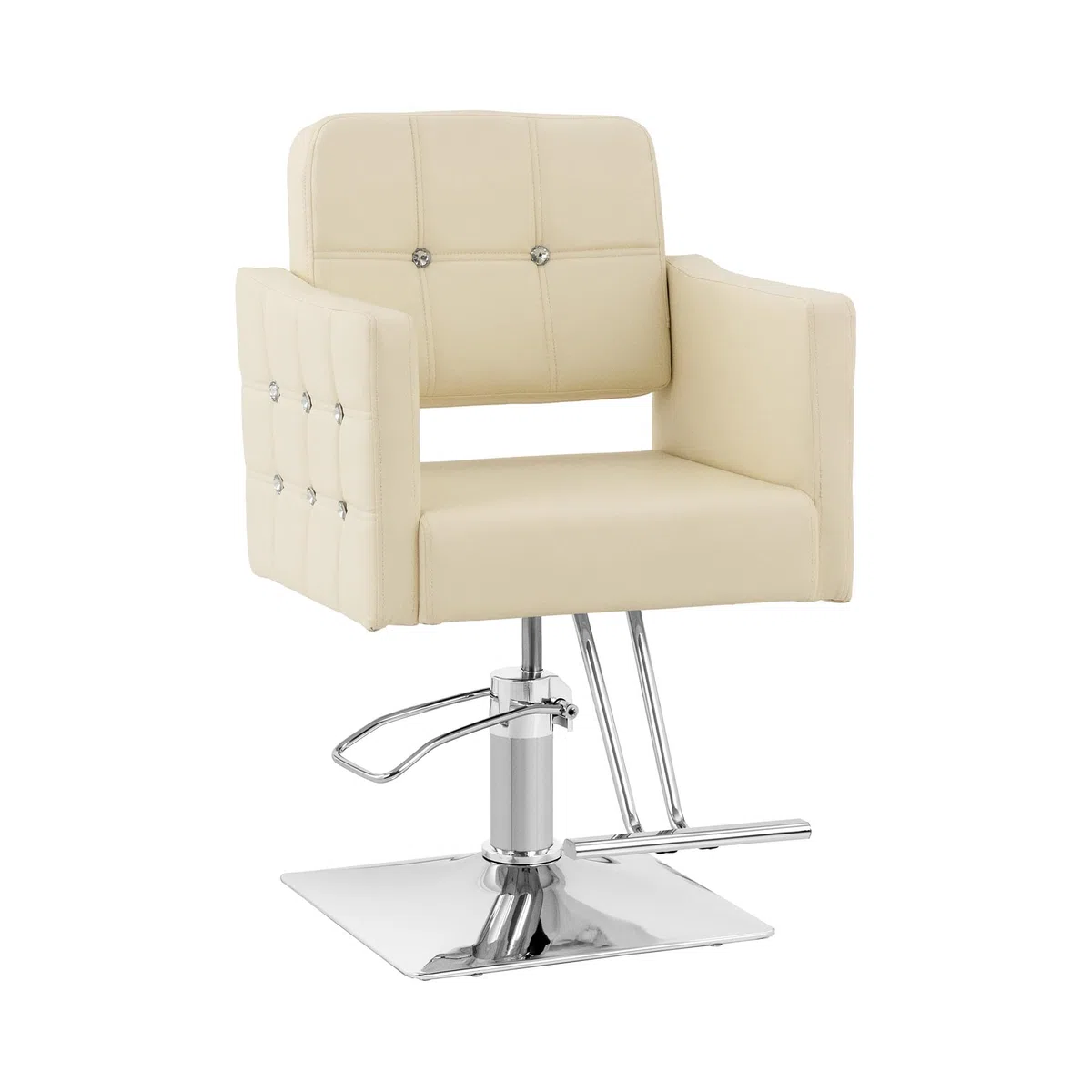 Physa Fauteuil de Coiffure Cottam avec Repose-Pieds Hauteur d'assise 49-63 cm 150 kg Beige - Fauteuil de Salon de Coiffure Chaise de Coiffure Chaise de Salon de Coiffure
