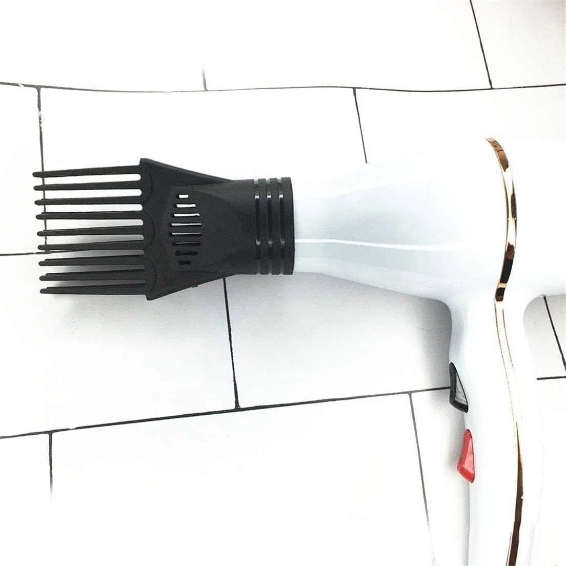 Lot de 2 peignes noirs pour sèche-cheveux, outil de coiffure pour lisser démêler les appareils naturels fins et bouclés, buse en plastique pour sèche-cheveux