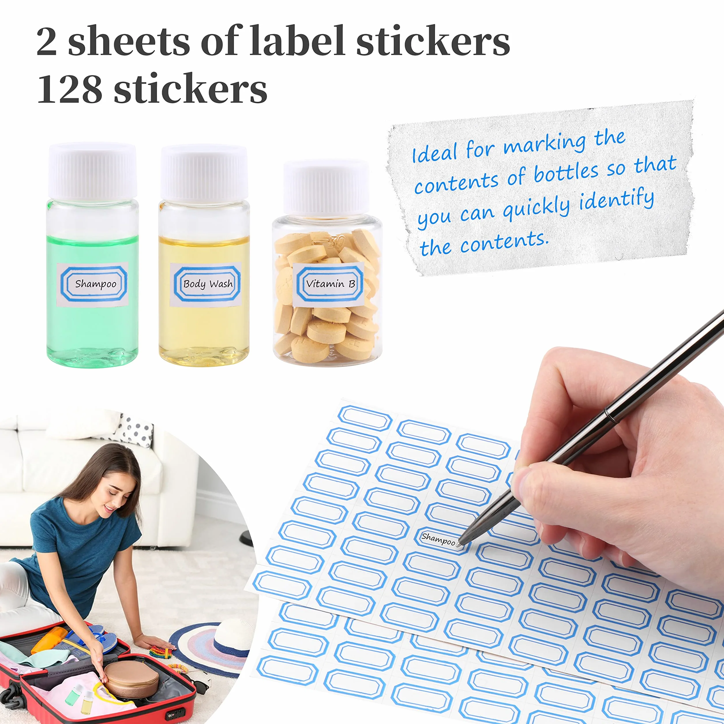 50Pcs Flacon Vide Plastique Transparent et Rechargeable Bouteille Vide et Réutilisable avec Bouchon à vis 20 ml e 30ml pour cosmétiques, Camping, Voyage, shampoing, Lotion