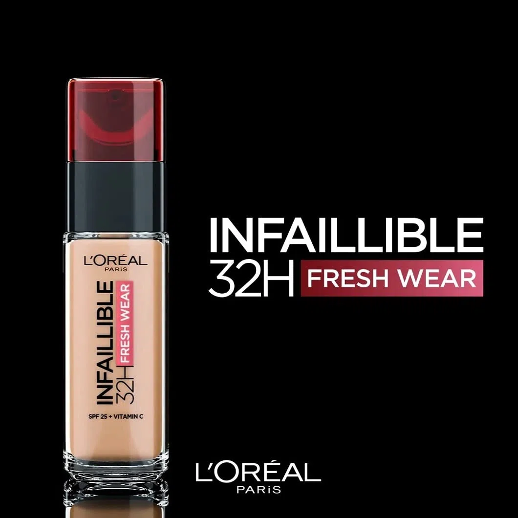 L'Oréal Paris - Fond de Teint Fluide Infaillible 32h Fresh Wear - Tous Types de Peau - Teinte : Sable Éclat (250) - 30 ml