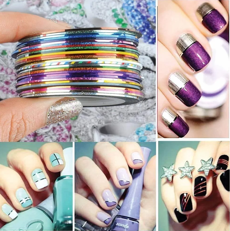 Multicolore Rouleaux Bande Nail Art Décoration Autocollant DIY 30 Couleurs