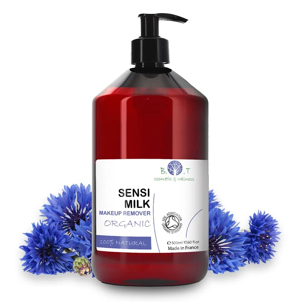 SensiMilk - Lait Micellaire Naturel aux Céramides, Nettoyant Profond et Doux, Peaux Sensibles, Waterproof, Triple Action 500 ml