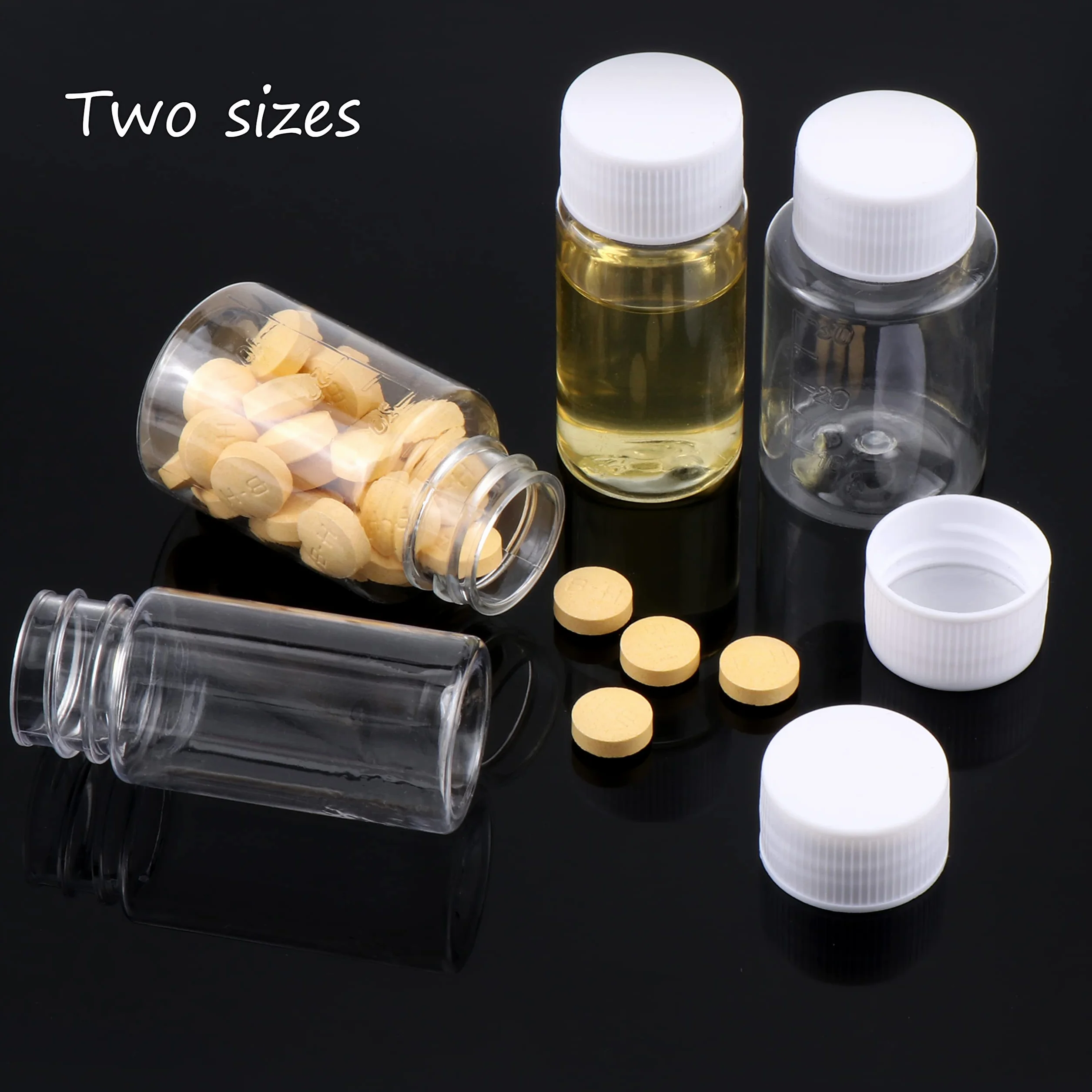 50Pcs Flacon Vide Plastique Transparent et Rechargeable Bouteille Vide et Réutilisable avec Bouchon à vis 20 ml e 30ml pour cosmétiques, Camping, Voyage, shampoing, Lotion