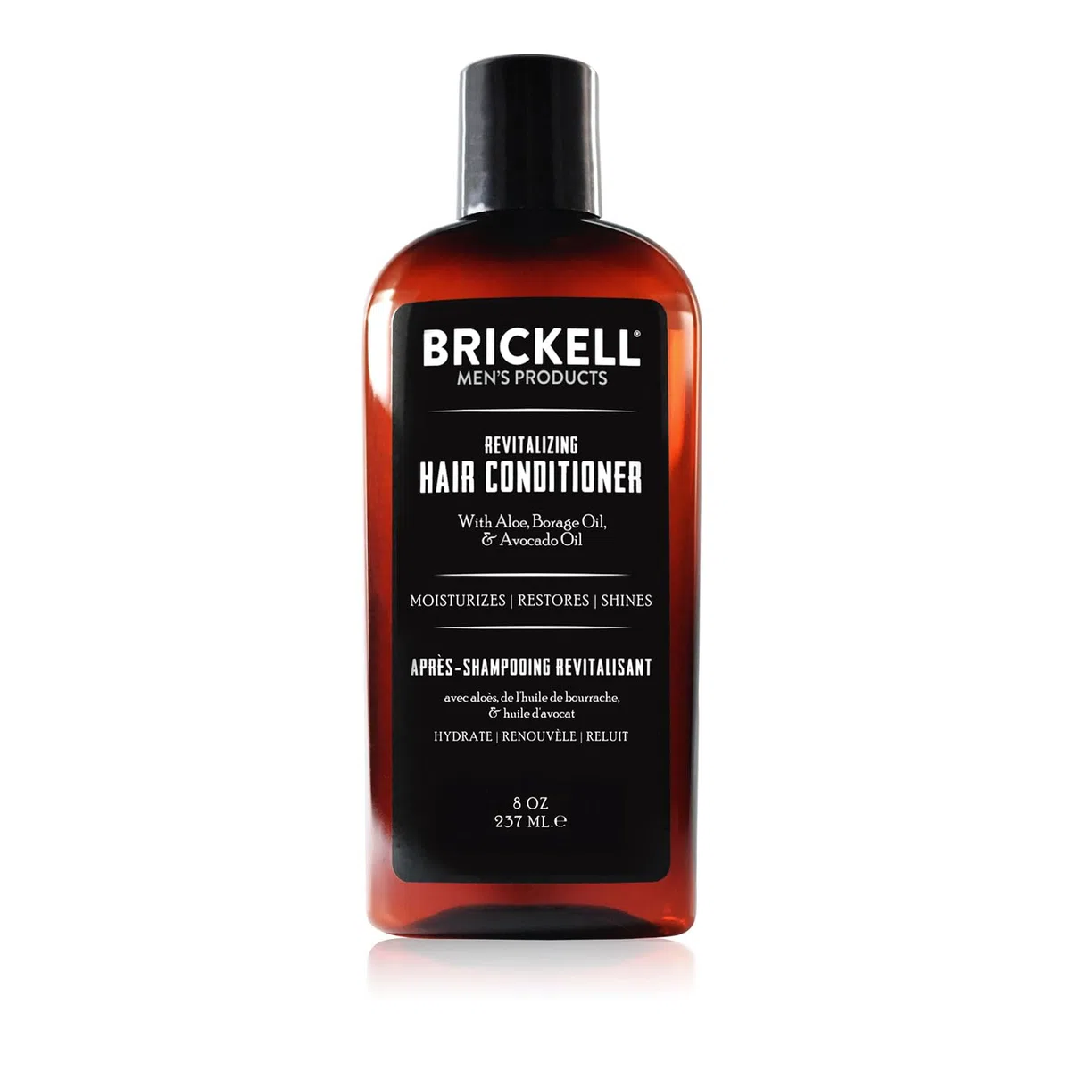 Brickell Men's Après-shampooing Revitalisant pour Hommes, Après-Shampooing Nourrissant Naturel et Biologique, Restaure la Brillance et L'hydratation, 236 ml