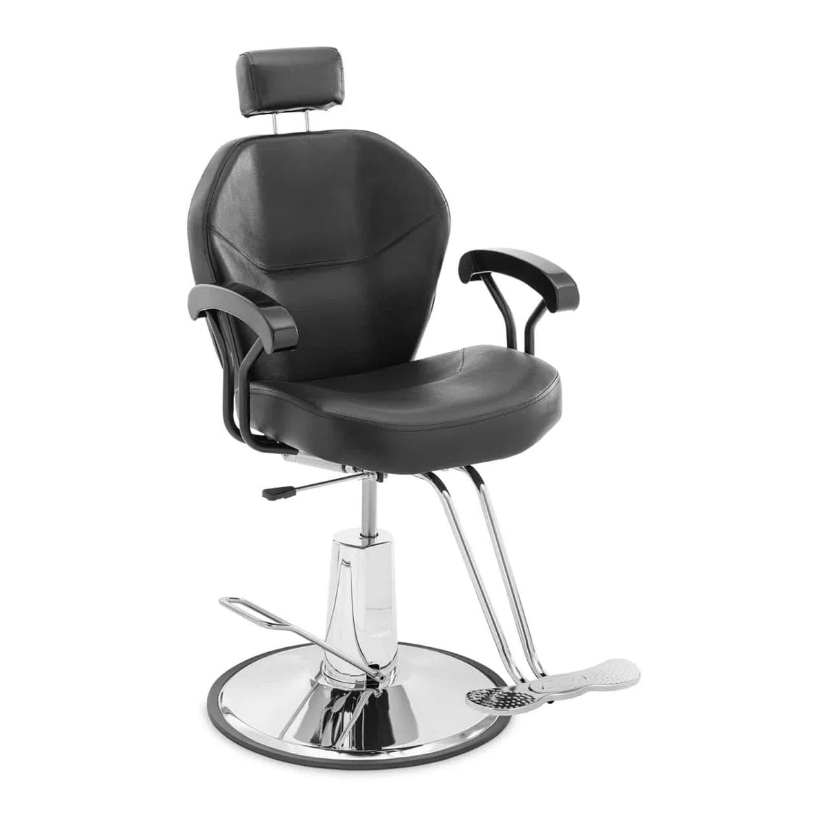 Physa Physa Ilford Black Fauteuil de Coiffeur avec Repose-tête et Repose-Pieds en T 52-64 cm inclinable 150 kg Noir Hauteur réglable Fauteuil bac Coiffure