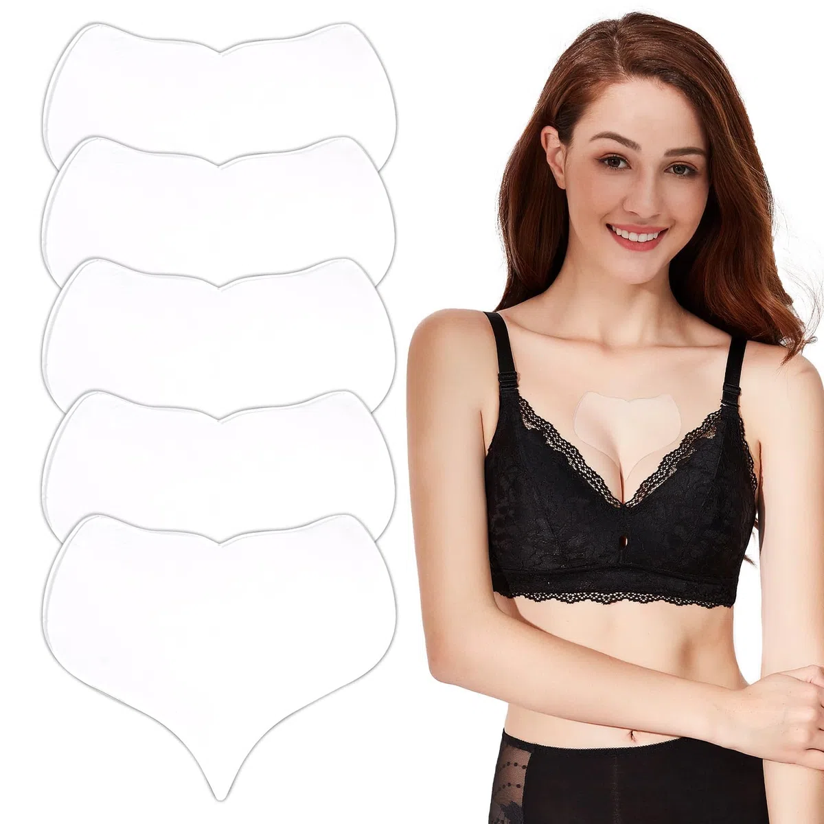 5 Pièces Décolleté Pad Pour Rides Patch Silicone Decollete Transparent Léger Respirant Réduit Efficacement Rides Rend Peau Plus Ferme Plus Lisse Réutilisable Convient Pour Soins À Domicile Et Sortir