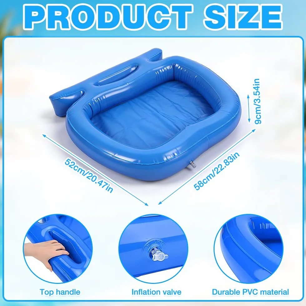 Pediluve Piscine, HOVCEH Rince Pied Piscine Gonflable avec Crochets, Bassine Pied Piscina pour Échelles Piscines, 58 x 52 x 9 cm
