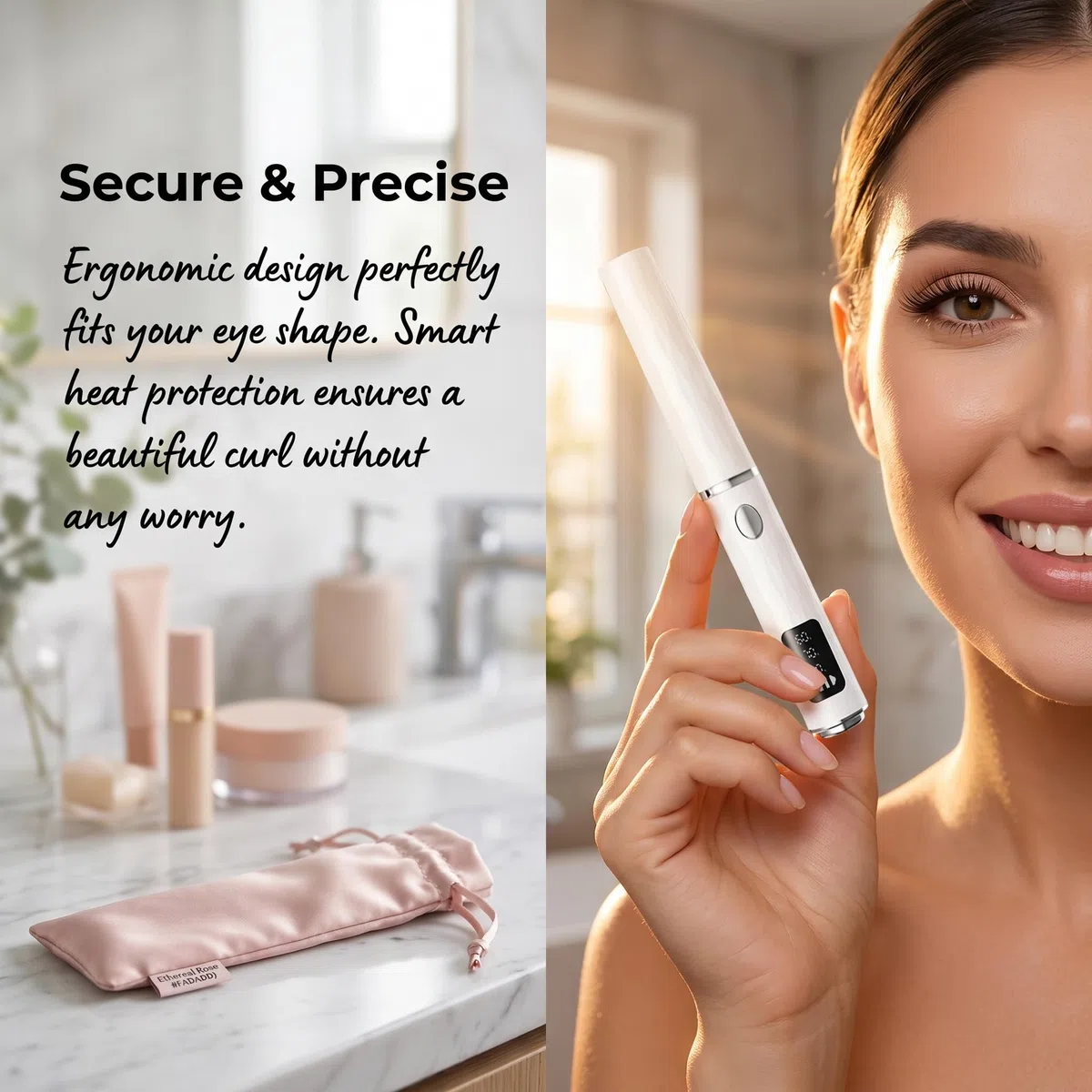 Recourbe Cils Chauffant Rechargeable, Recourbe Cils Électrique Rapide en 10s avec Écran LED, Electric Eyelash Curler, 3 Modes de Température Réglables, Arrêt Automatique