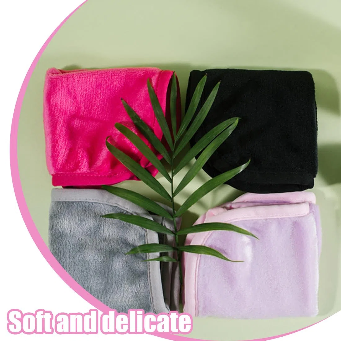WeddHuis 4 Lingettes Démaquillantes Lavables en Microfibre, 20 x 20 cm, Réutilisables avec Pochette de Rangement, Idéal pour Démaquillage Visage, Multicolore