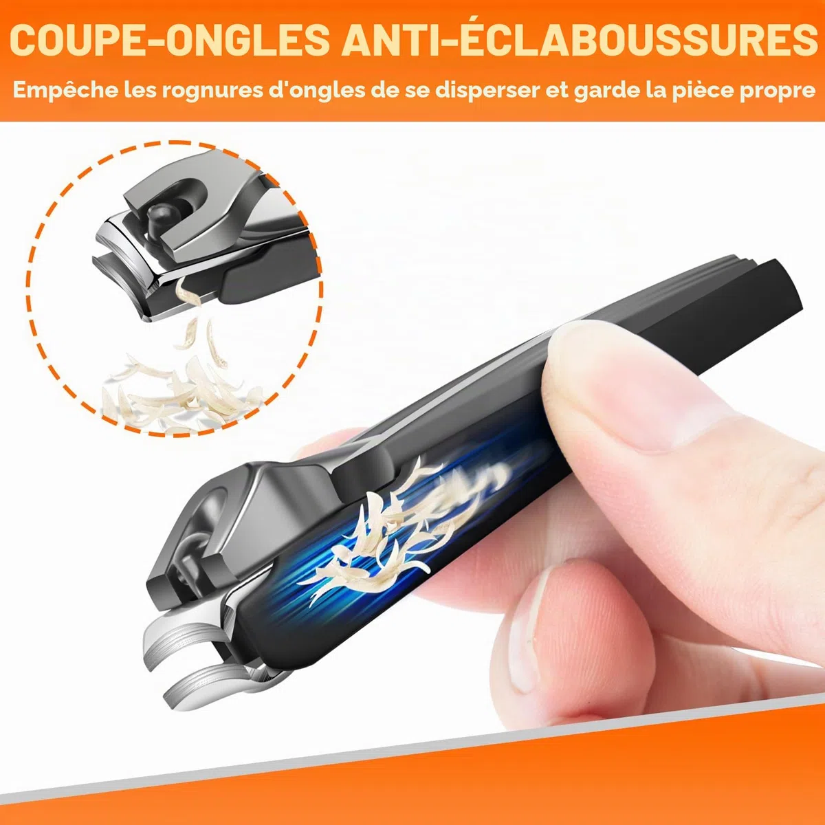 Coupe ongle pied, coupe-ongles professionnel à tête inclinée pour ongles épais incarnés âgés, coupe-ongles à large ouverture pour hommes et femmes avec attrape-ongles