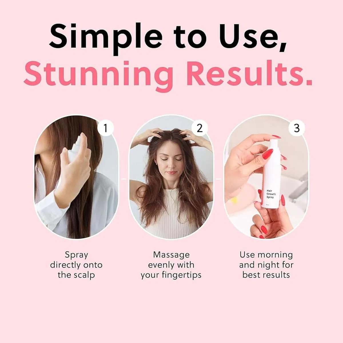 Hair Growth Oil Spray, Natural Hair Thinning Spray for Thinning Hair | Non-Greasy, Damage Repair, Loss Prevention (3PCS)