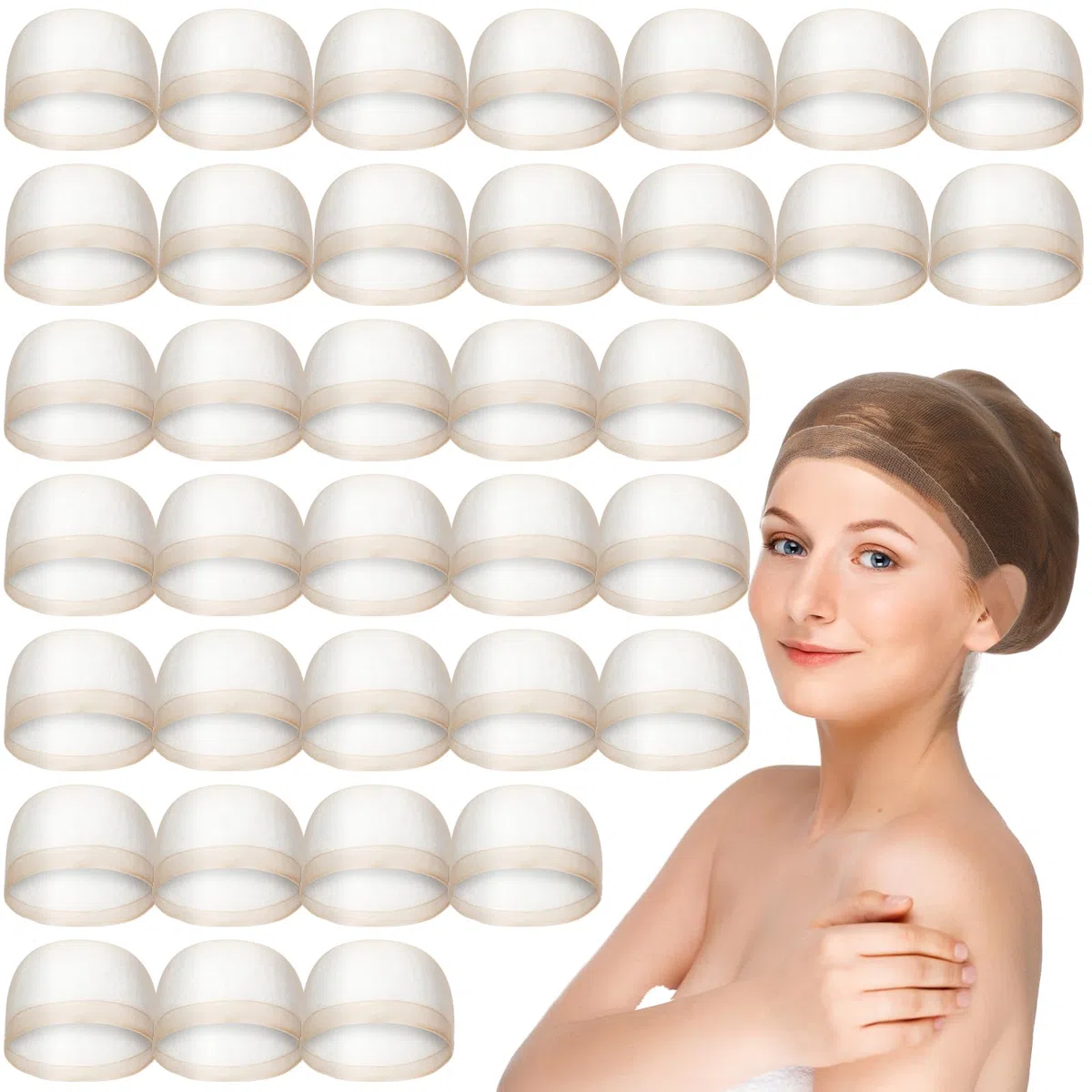 Lot de 36 bonnets de perruque invisibles ultra fins pour femme avec dentelle frontale - Bonnet extensible pour fêtes, mariages, remises de diplômes, cosplay, Halloween