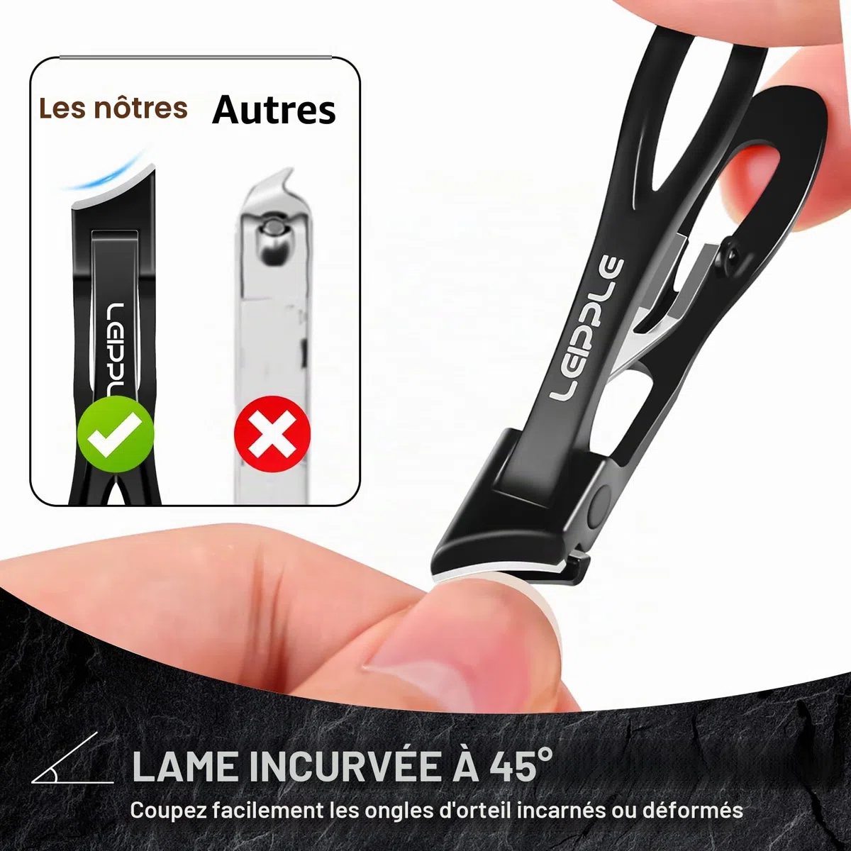 Coupe Ongle Professionnel, Pince Coupe Ongle Pied Pour Ongles Épais Pour Personnes Âgées Avec Large Ouverture,Coupe-Ongles Incarnés Robuste Avec Long Manche, Coupe-Ongles Incliné