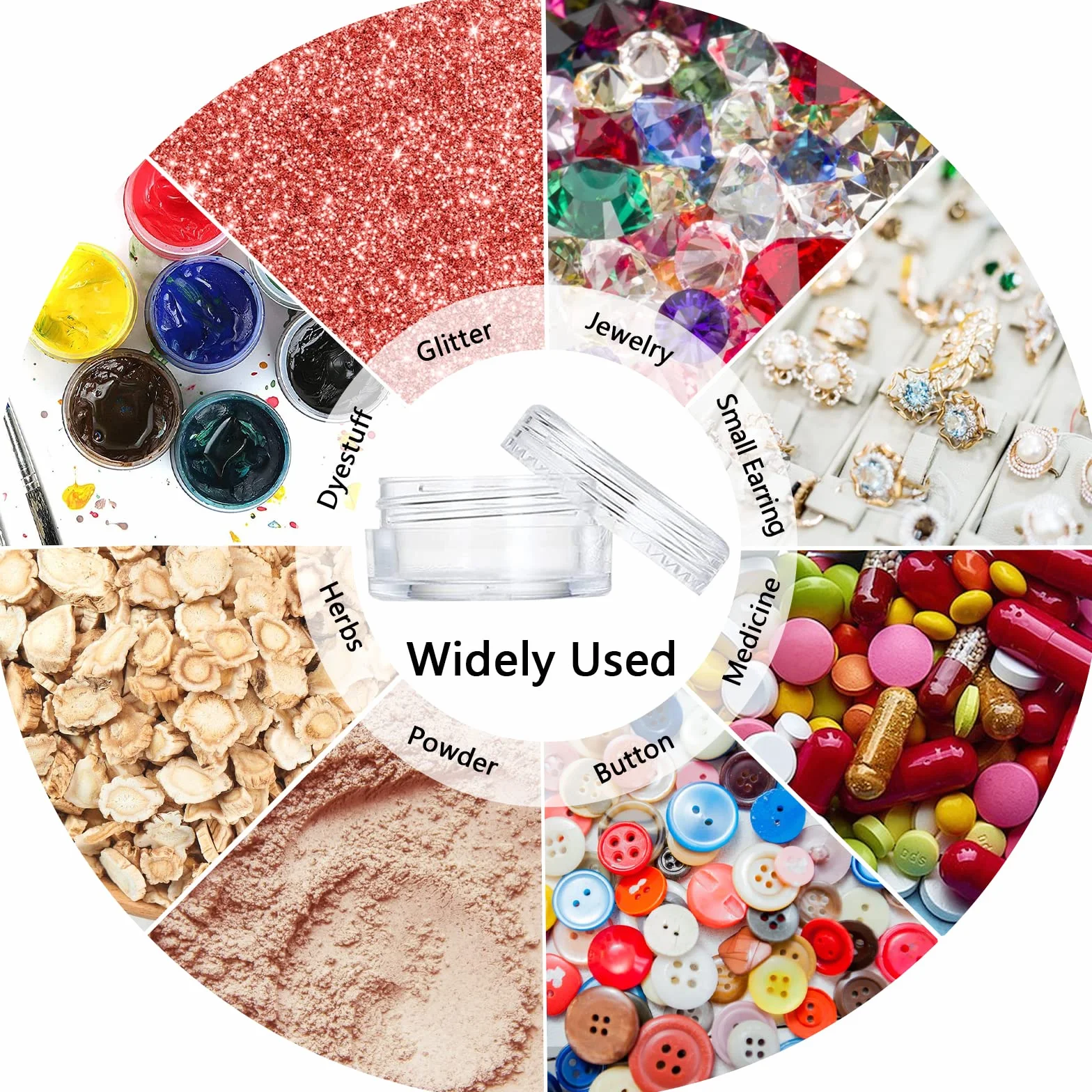 100 pots d'échantillons de voyage en plastique transparent de 5 ml/5 g avec couvercles, étiquettes, spatule, accessoires de maquillage pour produits de toilette, baumes à lèvres, crèmes,paillettes