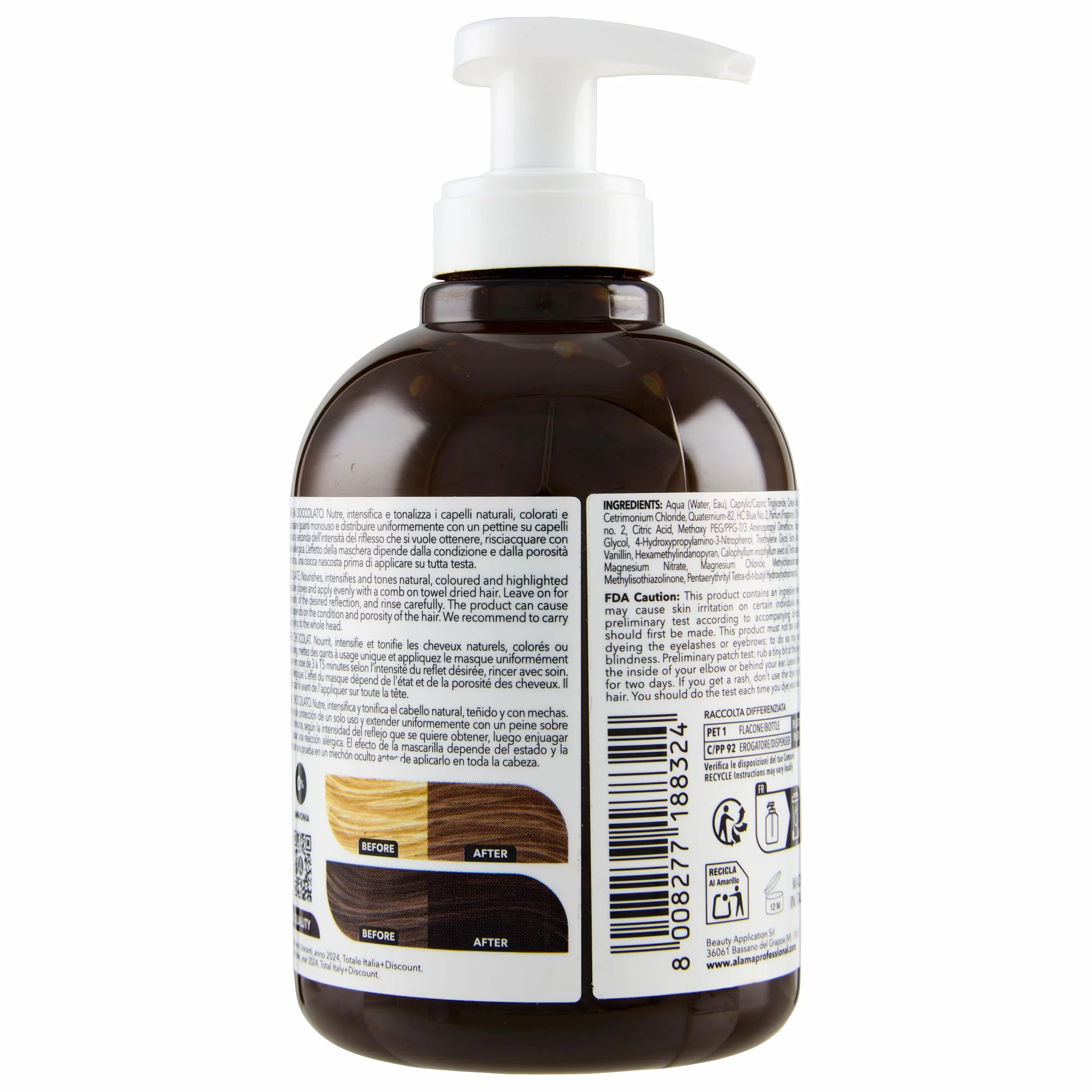 S.O.S Color&Go Masque colorant, réfléchissant et raviveur de couleur, 300 ml, chocolat