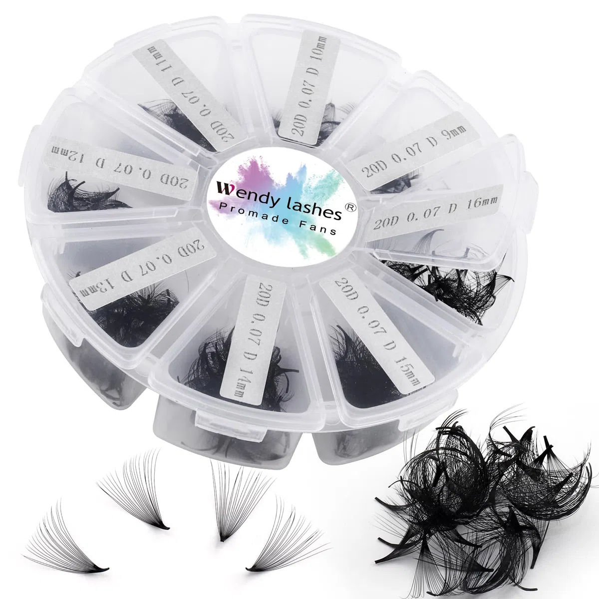Volume Russes Cils D Curl 500 Fans 20D 0.07mm 9-16mm Mixed Préfaits Extensions de Cils Volume Russe Bouquet Prefait Cils Pré-ventilées Professionnel Ventilateur Cils Extension(500-20D-0.07-D-916)