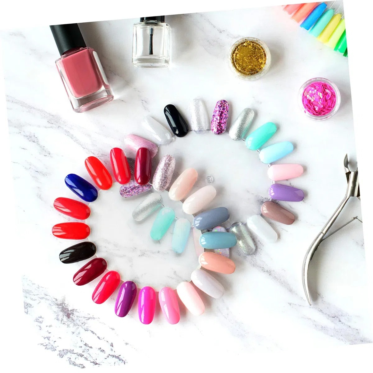 Healvian 10 pièces Nuancier Manucure Transparent Présentoir Acrylique pour Vernis à Ongles Support Pratique pour Salon Nail Art Affichables