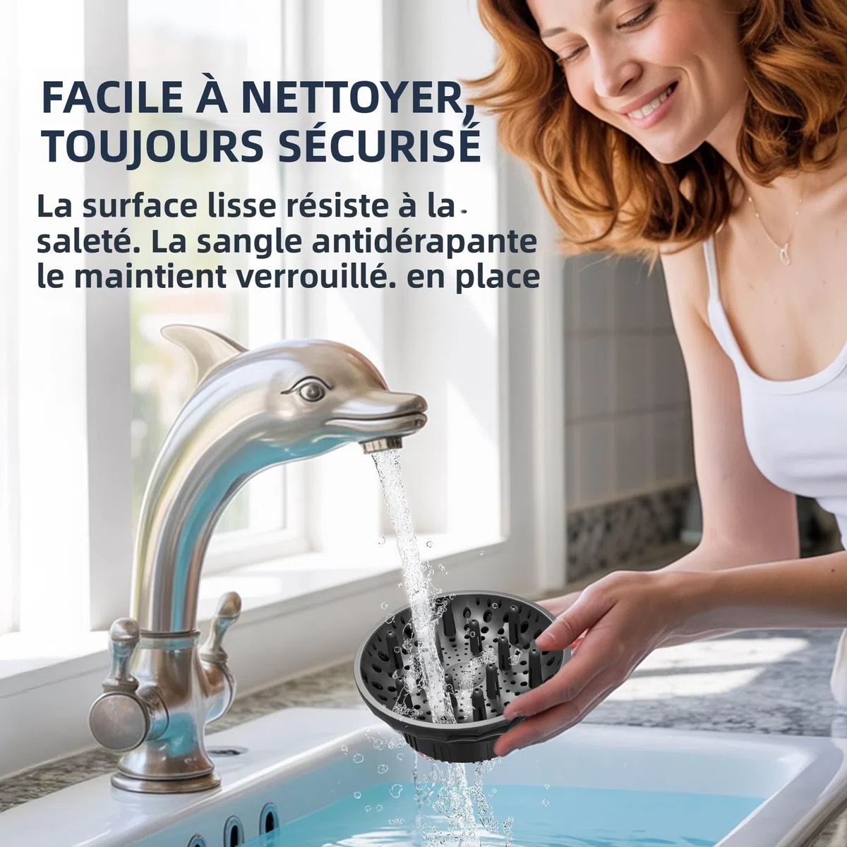 Diffuseur universel pour sèche - cheveux - pour tous les sèche - cheveux de 3,6 à 6,1 cm, le diffuseur ionique professionnel crée des boucles qui les façonnent en vagues (noir)