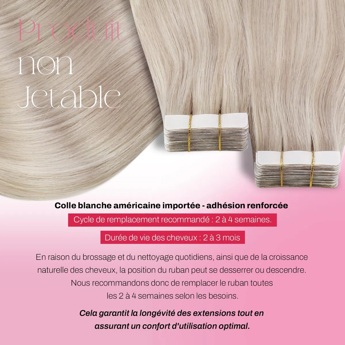Moresoo Extension Cheveux Naturel Adhesif Blonde Extension Adhesive Invisible Blond Cendré avec Blond Décoloré Extension Adhesive Cheveux Naturel 30 cm #18/613 20pcs 30g