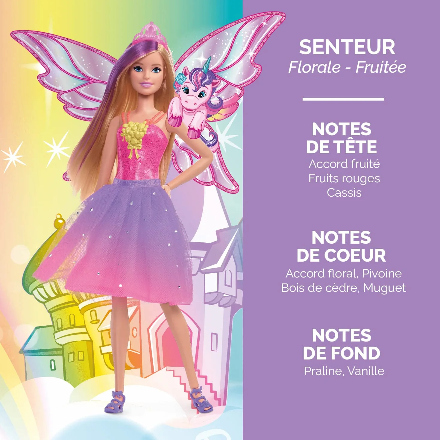 BARBIE coffret-parfum Eau de Toilette enfant fille 30ml + Brume parfumée Corps et Cheveux 100ml Senteur Florale-Fruitée Fabriqué en France