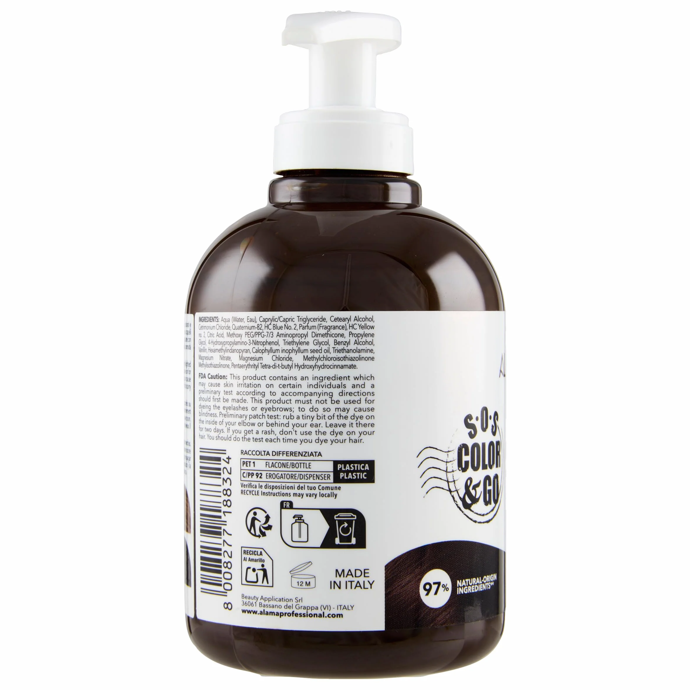 S.O.S Color&Go Masque colorant, réfléchissant et raviveur de couleur, 300 ml, chocolat