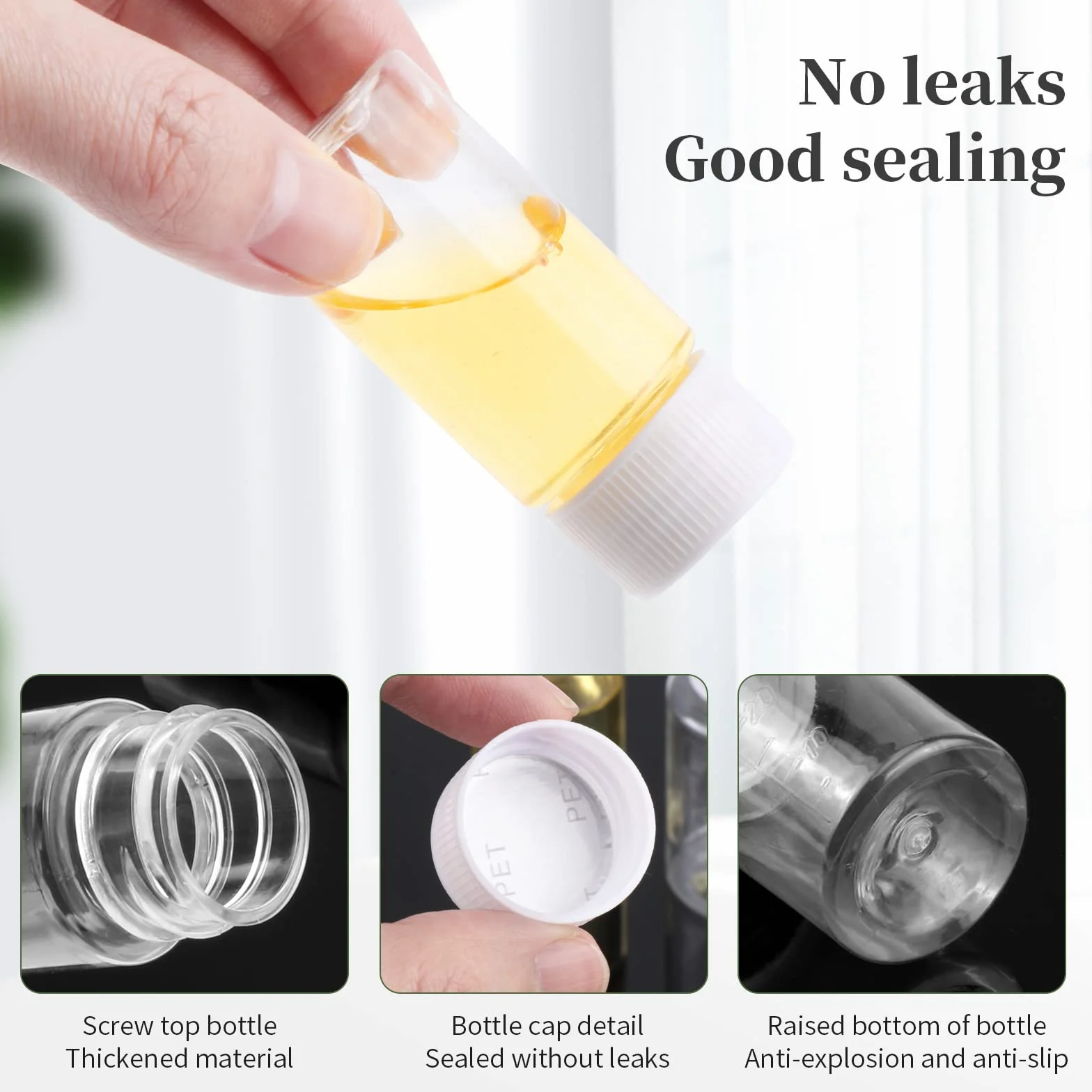 50Pcs Flacon Vide Plastique Transparent et Rechargeable Bouteille Vide et Réutilisable avec Bouchon à vis 20 ml e 30ml pour cosmétiques, Camping, Voyage, shampoing, Lotion