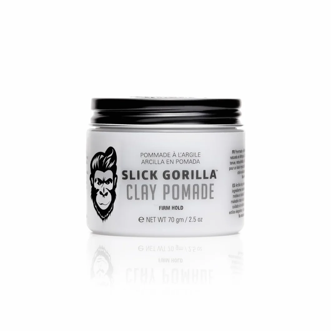 Slick Gorilla Pomade à l’Argile pour Hommes | 75 ml | Tenue Forte | Finition Mate Naturelle | Pomade Non Grasse pour Cheveux Texturés, Ondulés ou Épais | Facile à Rincer