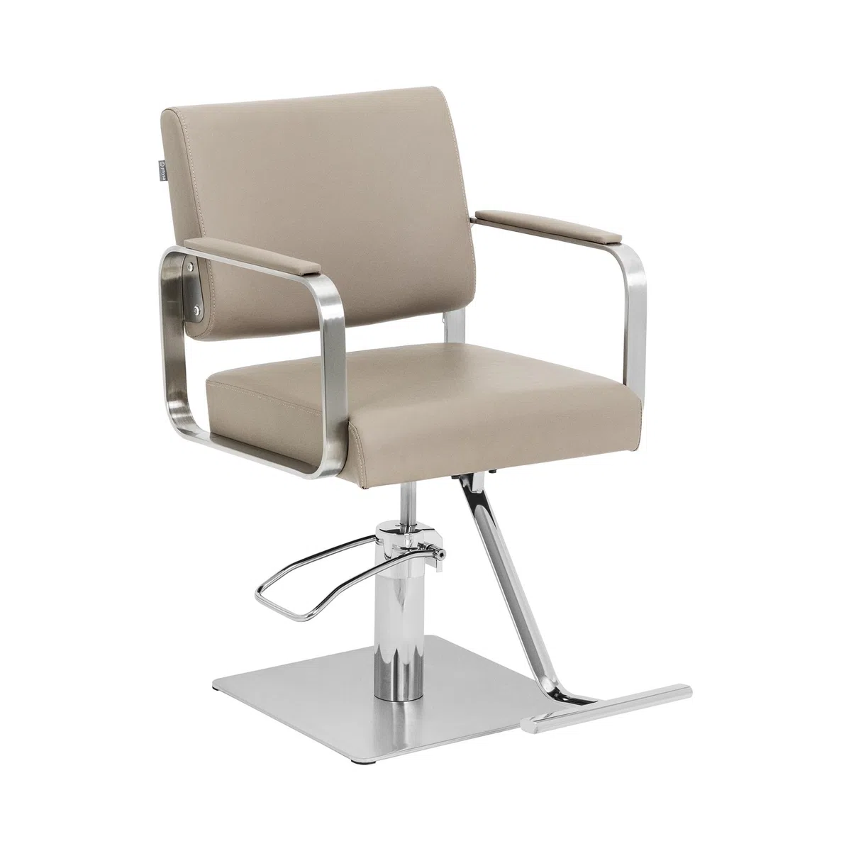 Physa Fauteuil de Coiffure réglable en Hauteur avec Repose-Pieds 50-66 cm 200 kg Beige/Argent Fauteuil de Salon de Coiffure Chaise de Coiffure Chaise de Salon de Coiffure