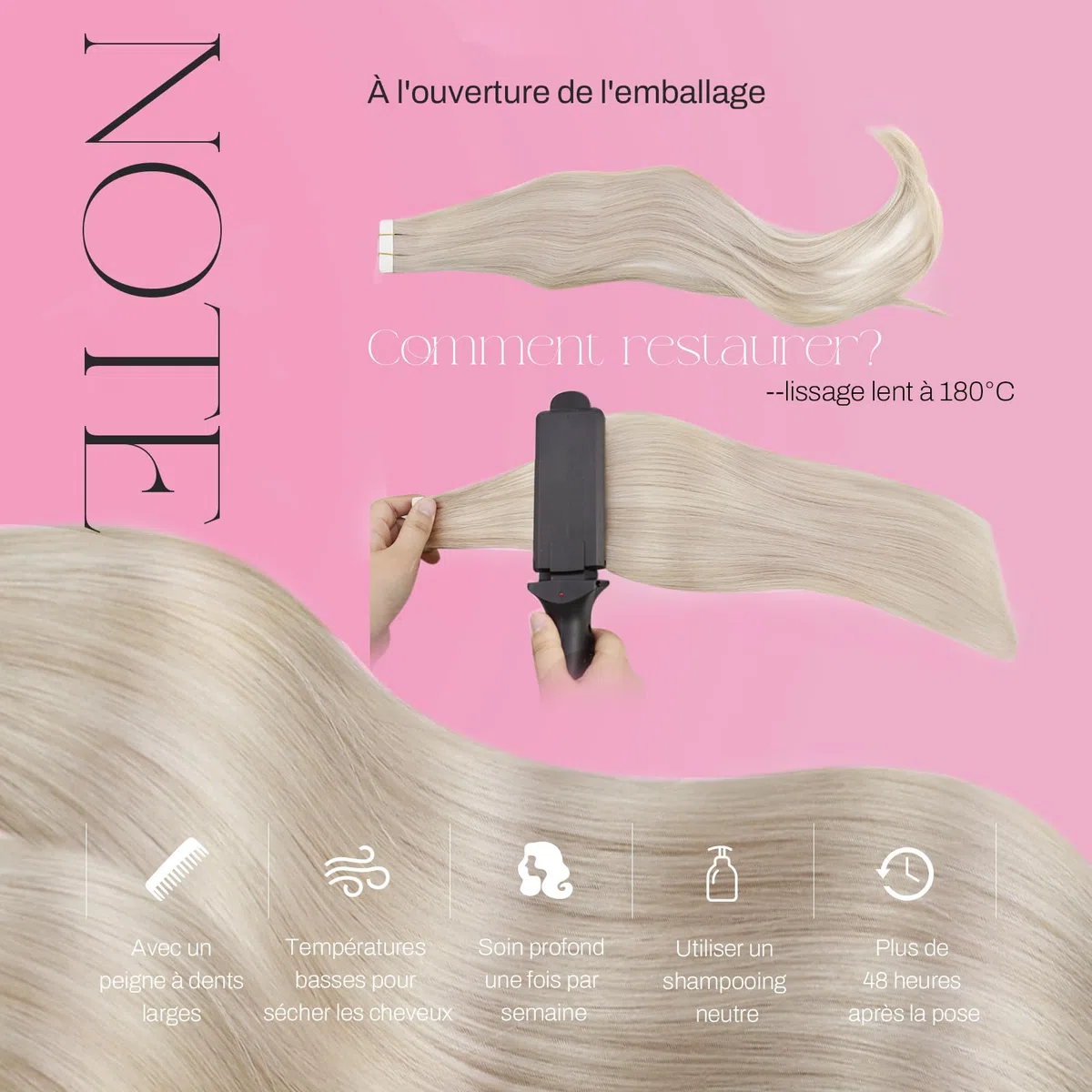 Moresoo Extension Cheveux Naturel Adhesif Blonde Extension Adhesive Invisible Blond Cendré avec Blond Décoloré Extension Adhesive Cheveux Naturel 30 cm #18/613 20pcs 30g