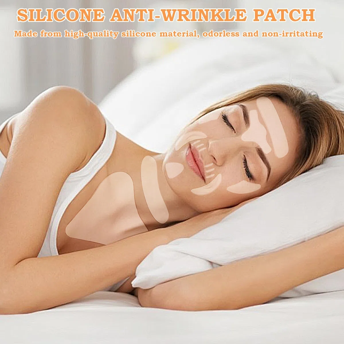 Lot de 18 Patchs Anti-Rides Réutilisables en Silicone pour Front, Yeux, Joues, cou et Poitrine, Anti-Wrinkle Patches pour le Visage Contre les Rides, Réduit l'humidité des Ridules et Anti-âge