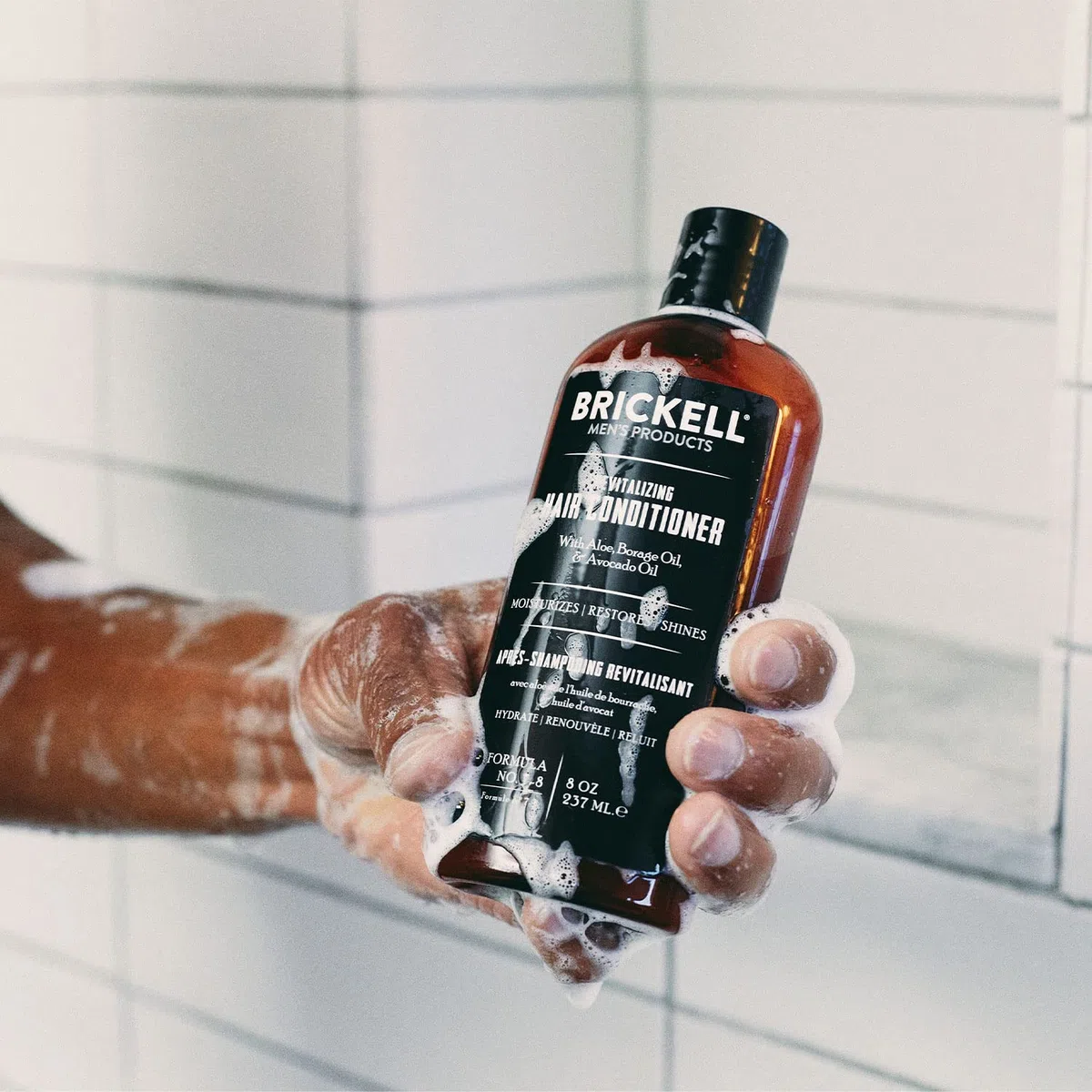 Brickell Men's Après-shampooing Revitalisant pour Hommes, Après-Shampooing Nourrissant Naturel et Biologique, Restaure la Brillance et L'hydratation, 236 ml