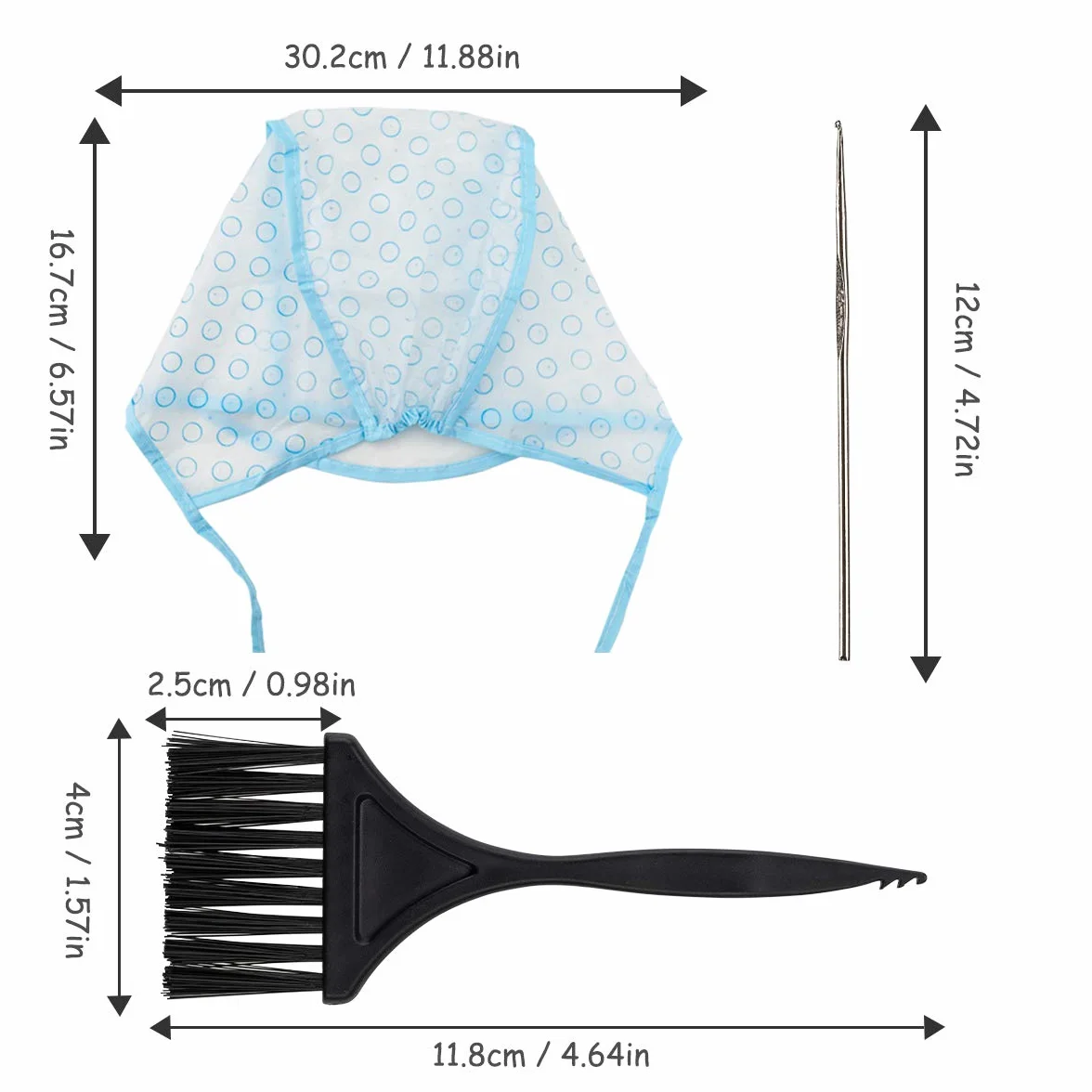 PROVO Casquette de Basculement Réutilisable Bonnet de Cheveux de Surbrillance Casquette de Teinture Coloration Surbrillance de Salon avec Crochets Brosse Châle Gants pour Teinture Outil de Coiffure