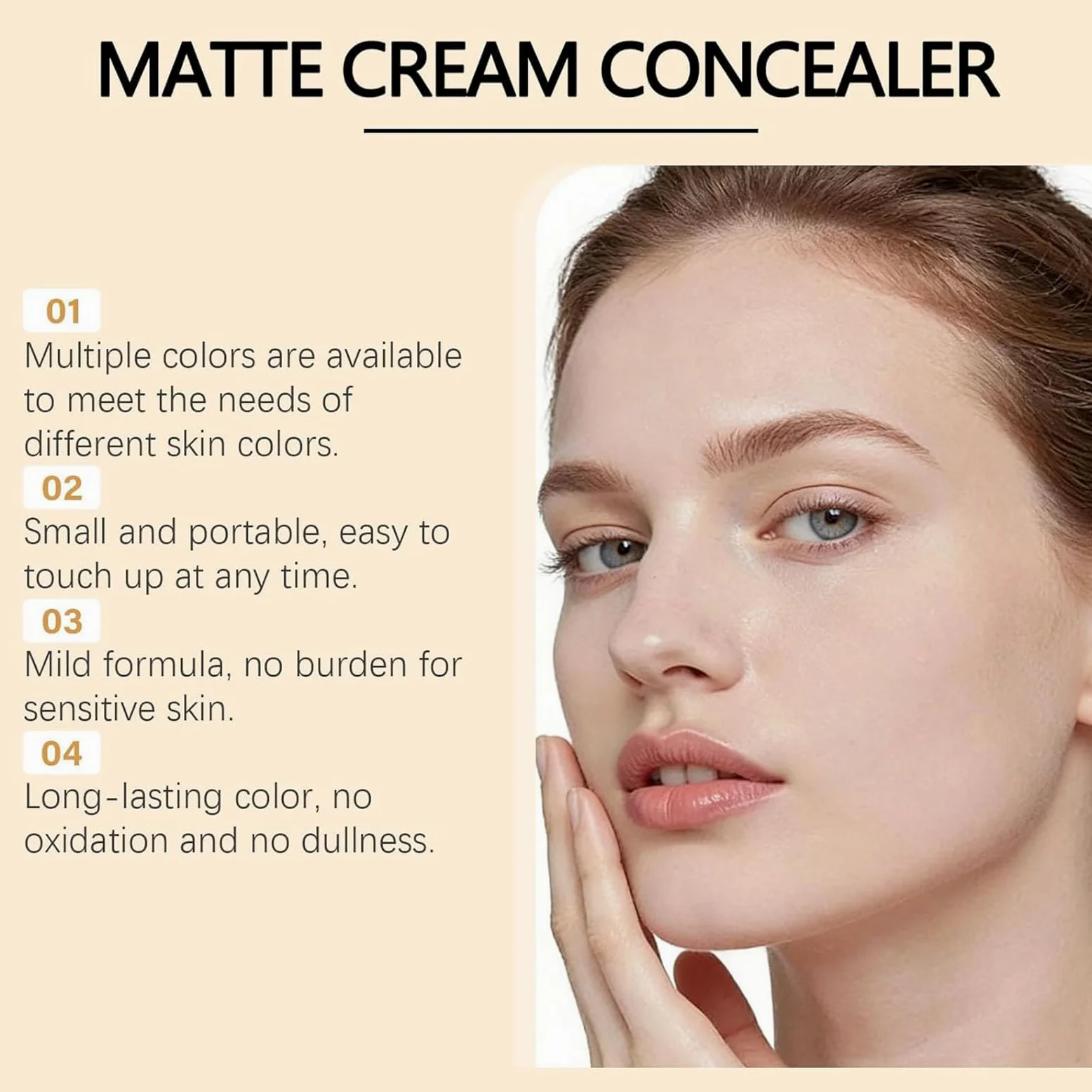Evanesce Correcteur crème mat doux, palette de 8 teintes avec pinceau, crème imperméable à couverture complète pour les imperfections et la couverture, formule longue durée sans danger (Dark Colour)