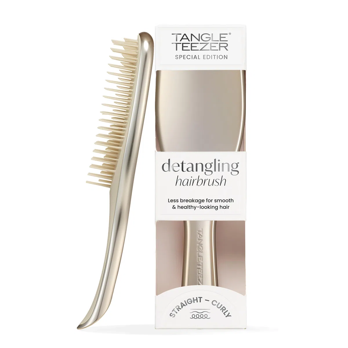Tangle Teezer Ultimate Detangler, Brosse à Cheveux Démêlante pour Cheveux Secs et Mouillés, Picots à 2 Niveaux, Réduit la Casse, Élimine les Nœuds, Tous Types de Cheveux, Or Champagne Chrome