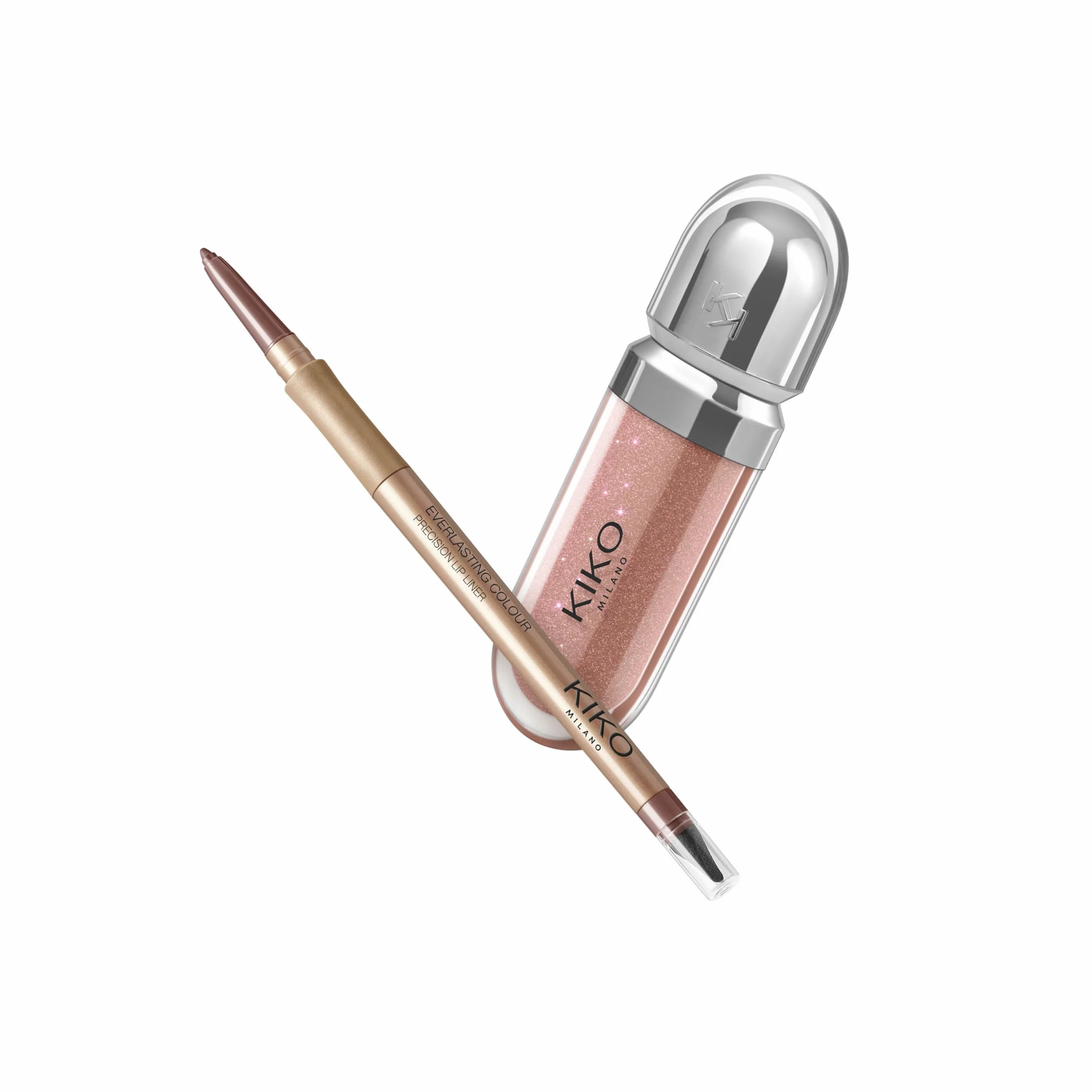 KIKO Milano Lip Combo Set 03, Kit Lèvres : Brillant À Lèvres Hydratant Et Crayon À Lèvres Assorti