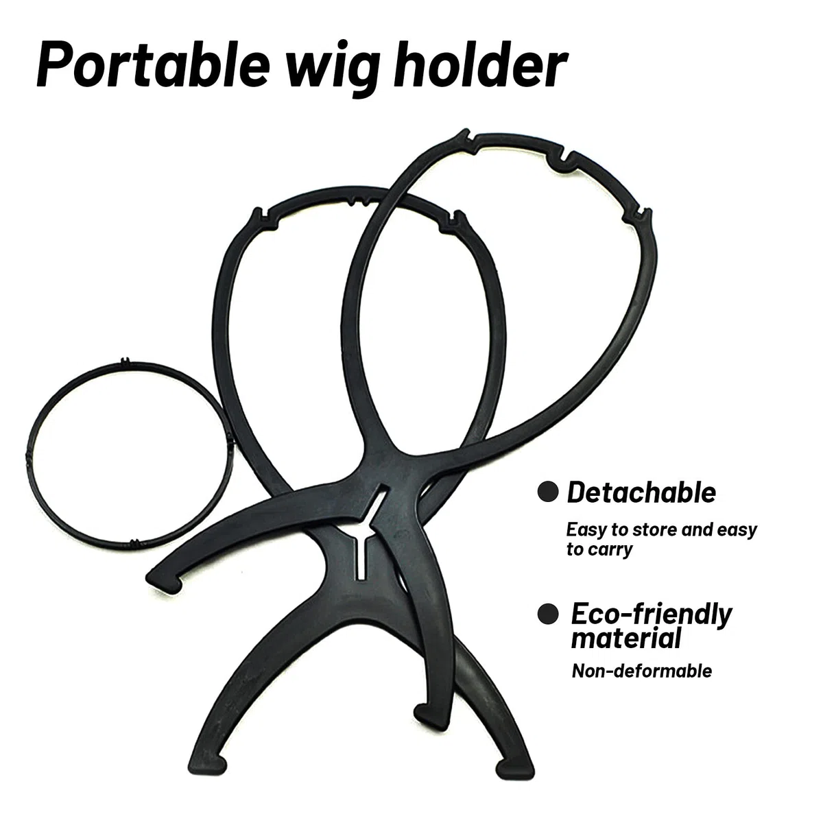 8 Pièces Supports de Perruque en Plastique Titulaire Perruque Portable Titulaire Porte Perruques Pliable pour Salon de Coiffure Maison