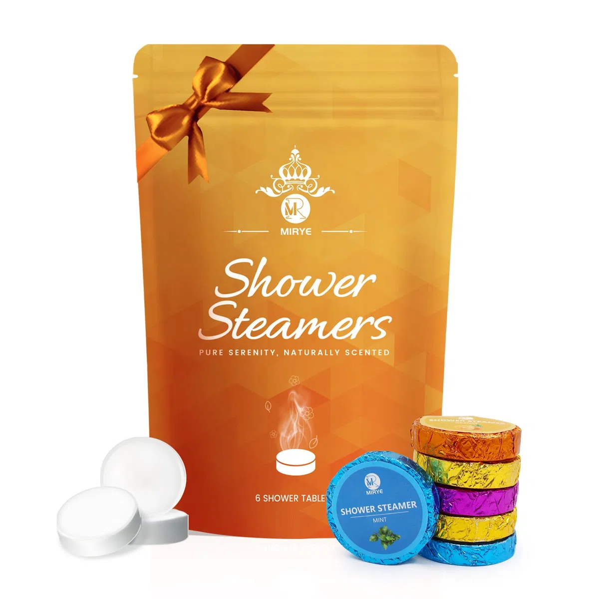MR MIRYE Lot de 6 bombes de douche d'aromathérapie uniques – Idéal pour les anniversaires et la fête des mères. Parfums doux pour la relaxation du spa à la maison et les soins personnels.