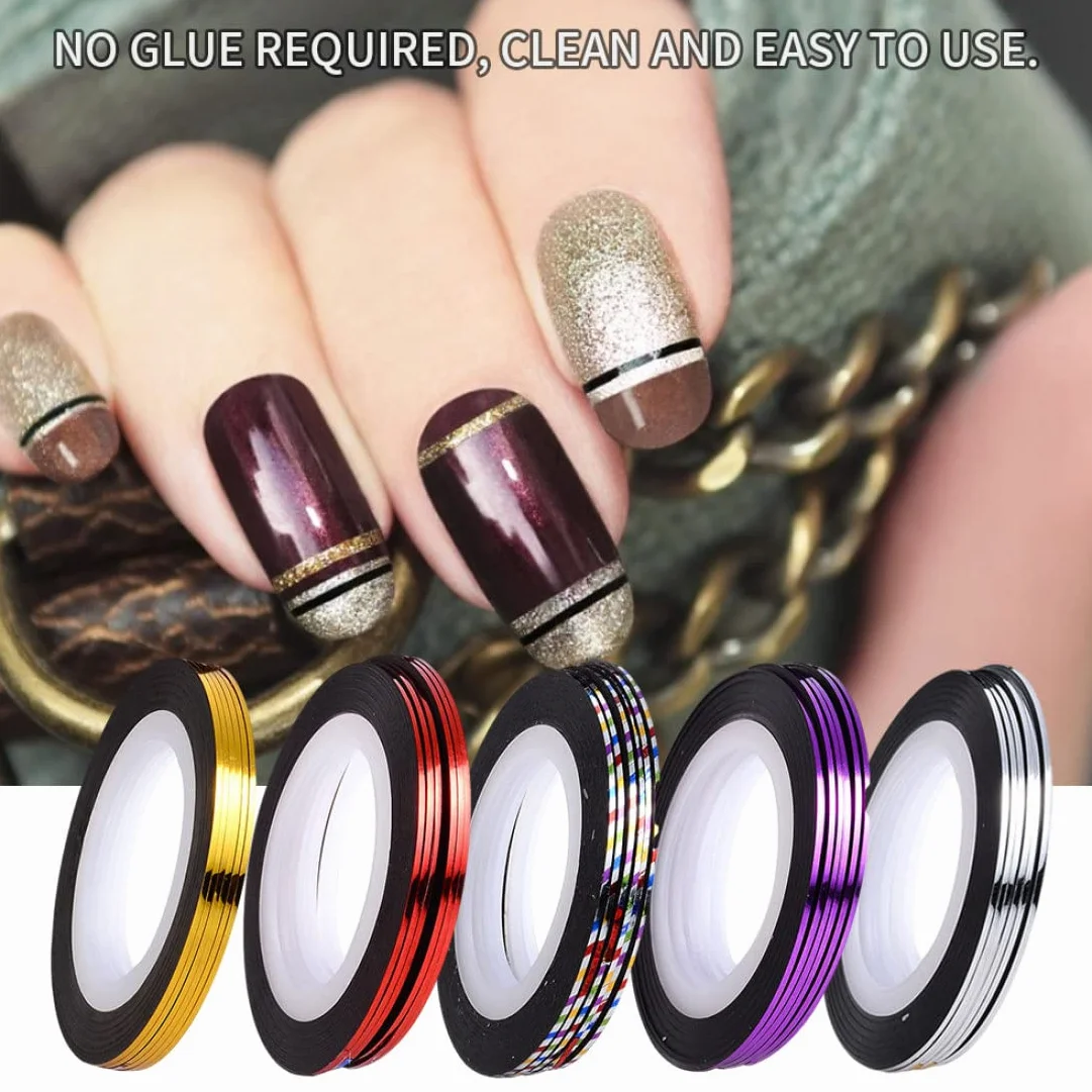 Yeory Tapis à rayures Nail Ligne de bande d'ongles